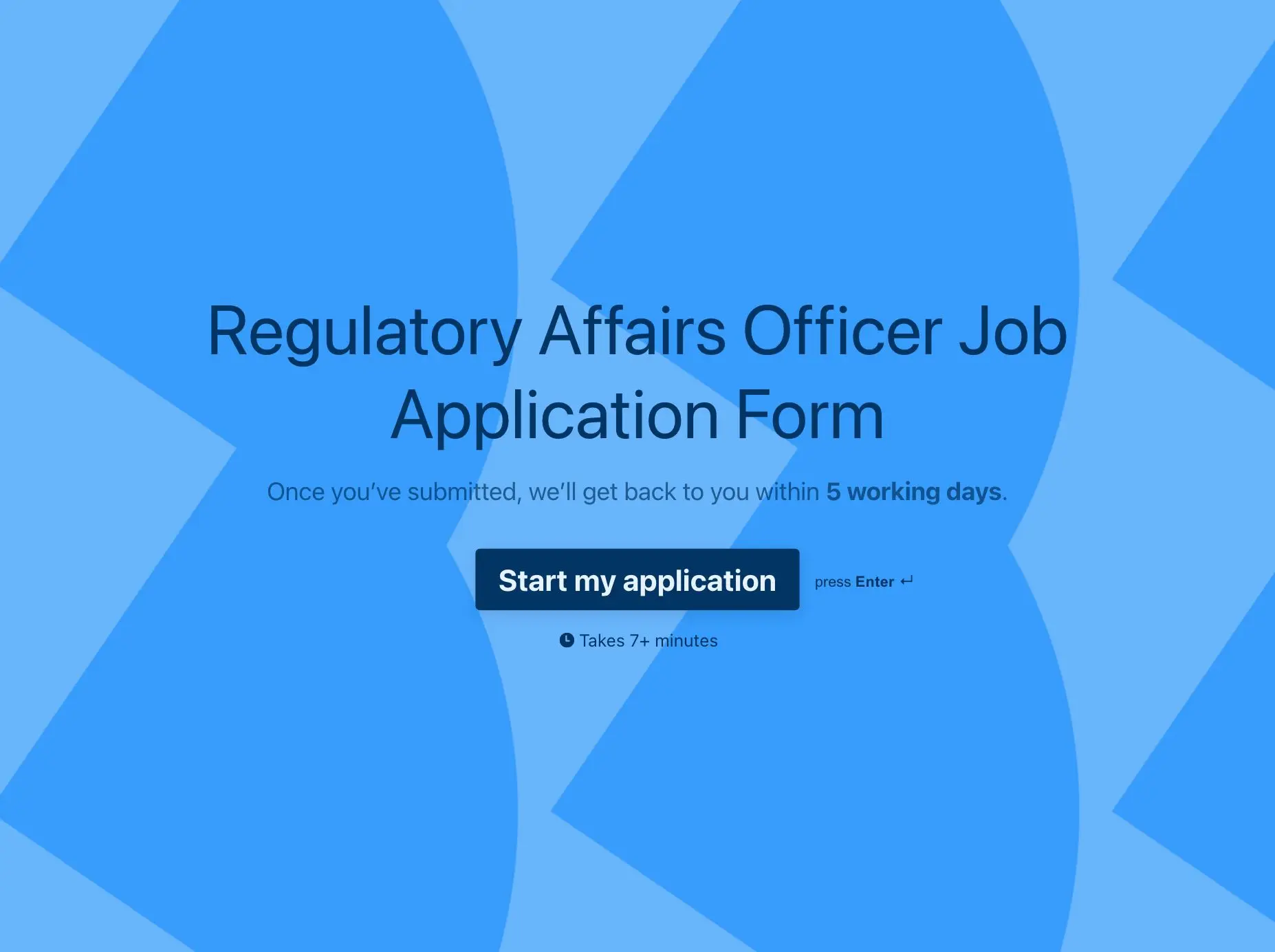 Regulatory Affairs Officer Job Application Form Template Hero