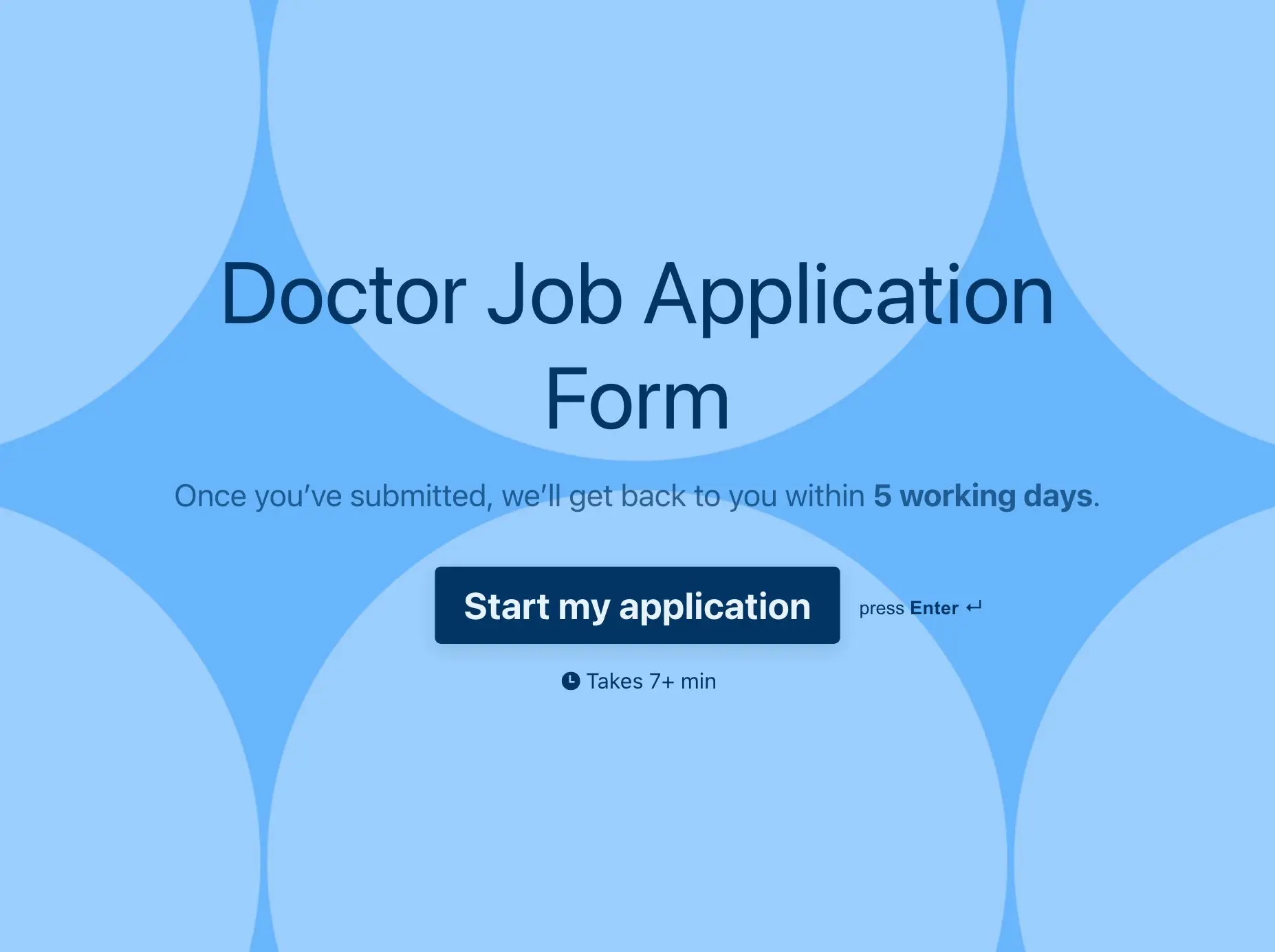 Doctor Job Application Form Template Hero