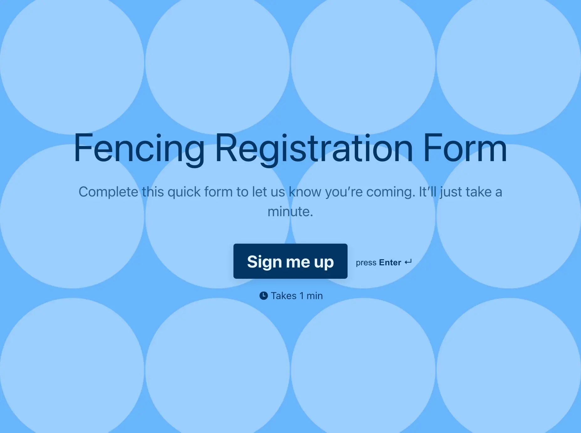 Fencing Registration Form Template Hero