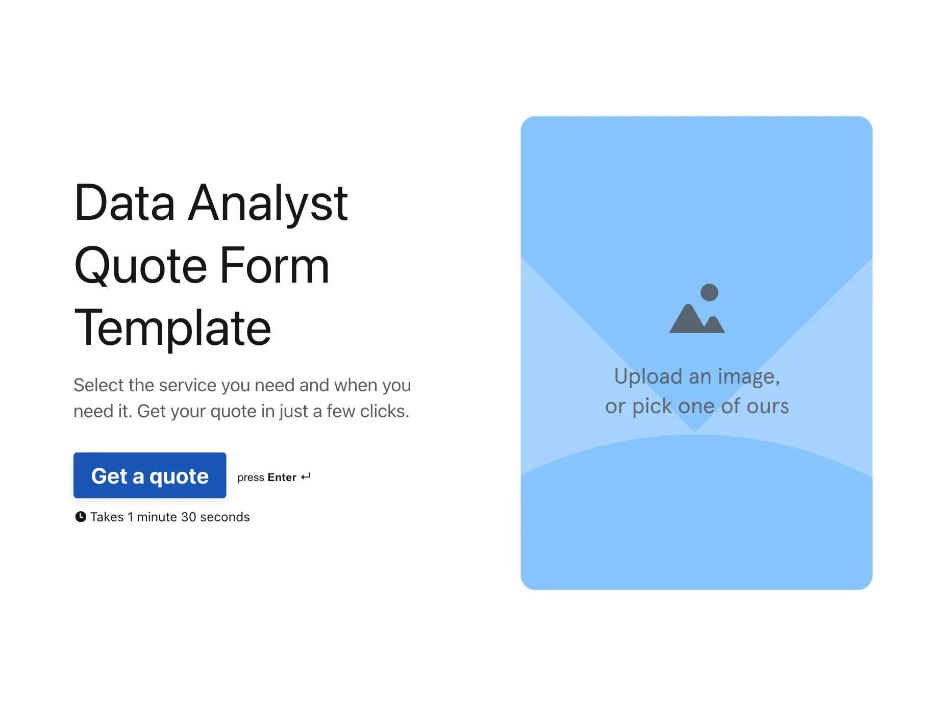 Data Analyst Quote Form Template Hero