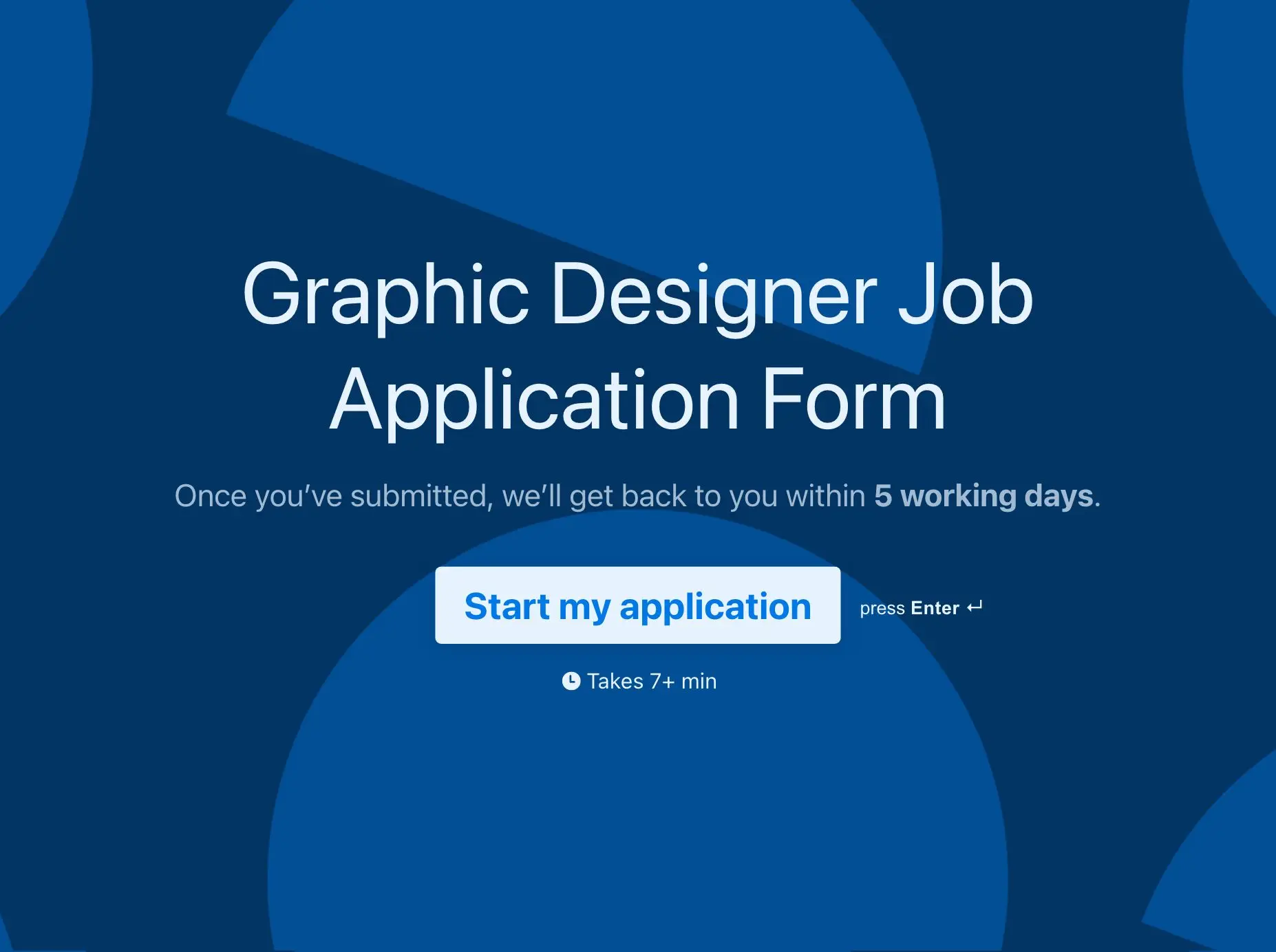 Graphic Designer Job Application Form Template Hero