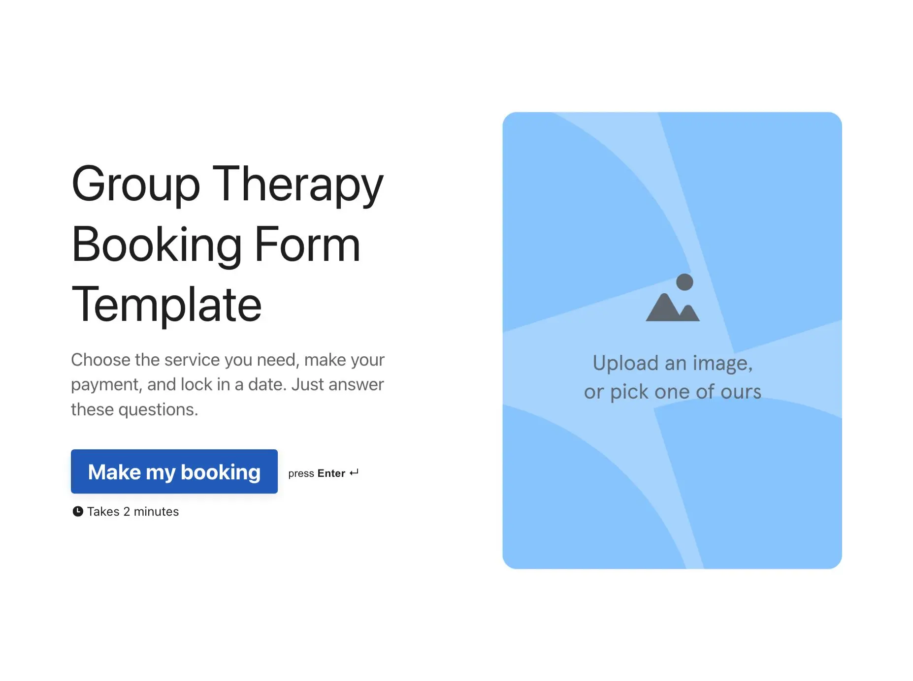 Group Therapy Booking Form Template Hero