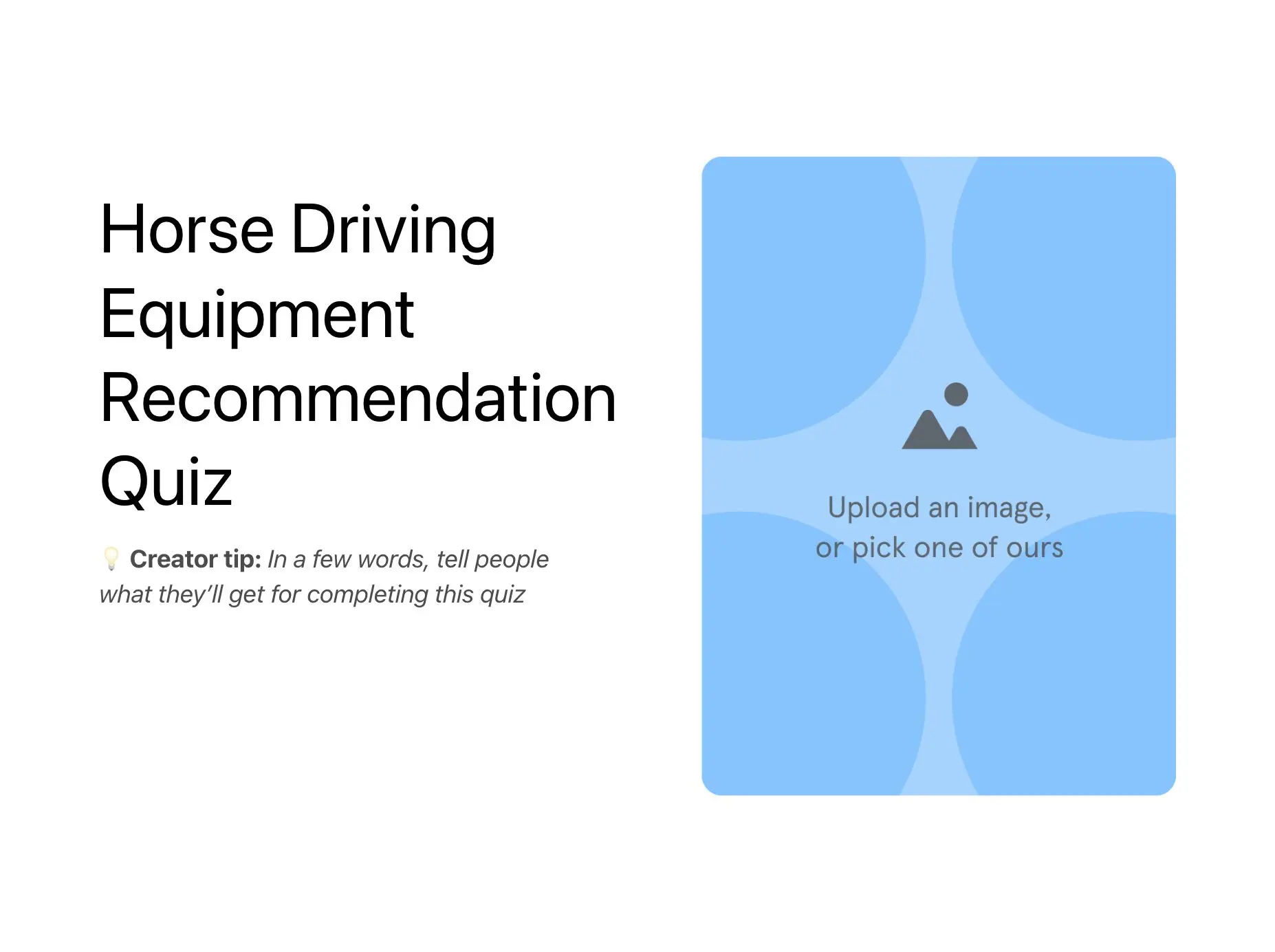 Horse Driving Equipment Recommendation Quiz Template Hero