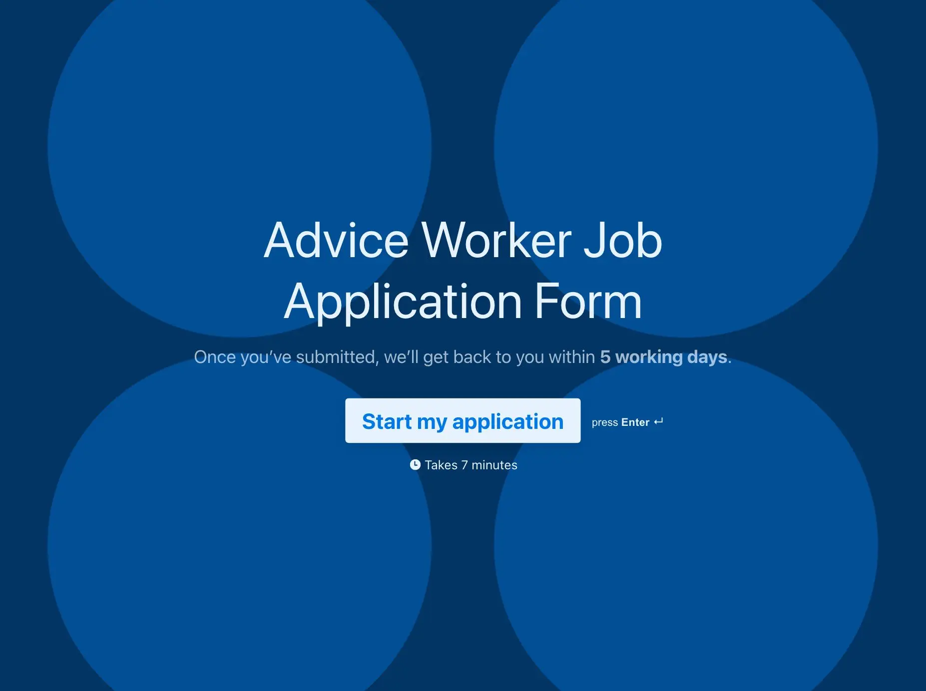 Advice Worker Job Application Form Template Hero