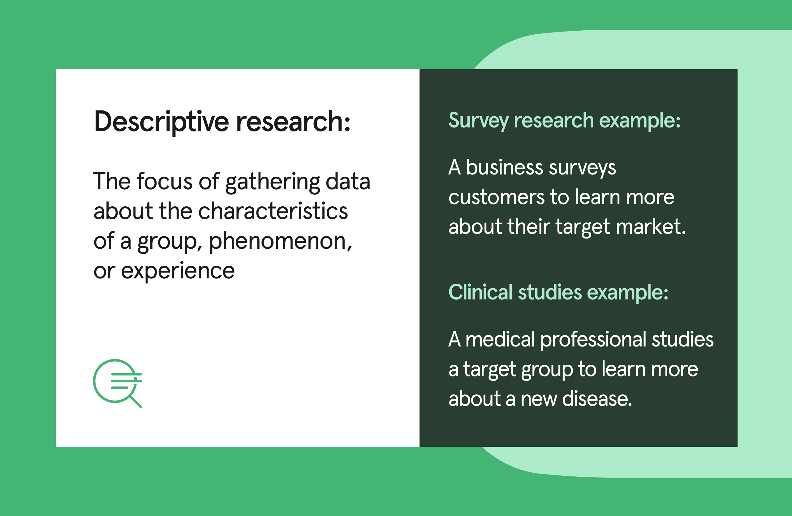 the definition of descriptive research with examples