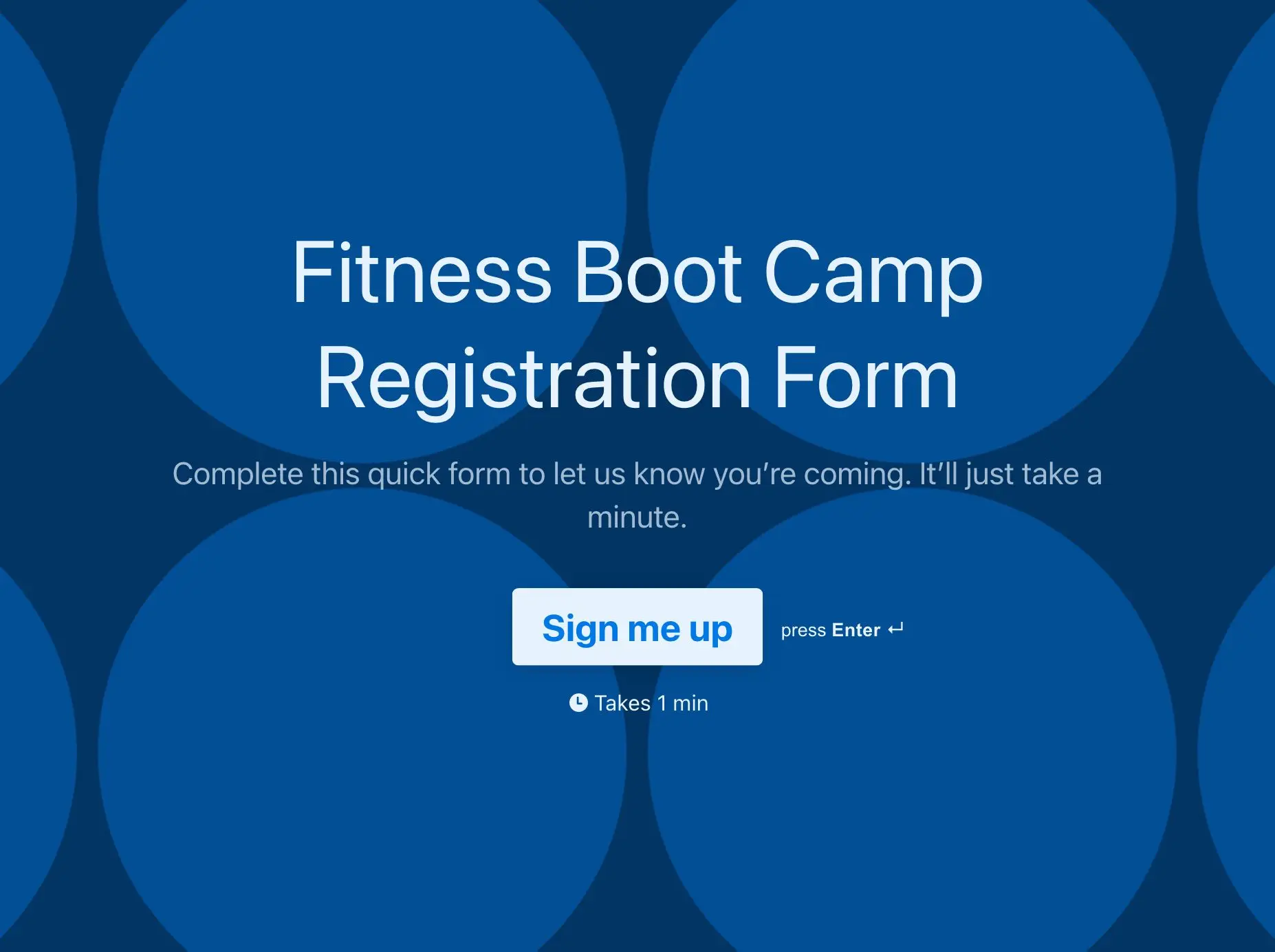 Fitness Boot Camp Registration Form Template Hero