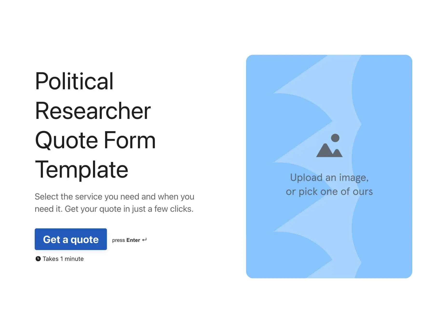 Political Researcher Quote Form Template Hero