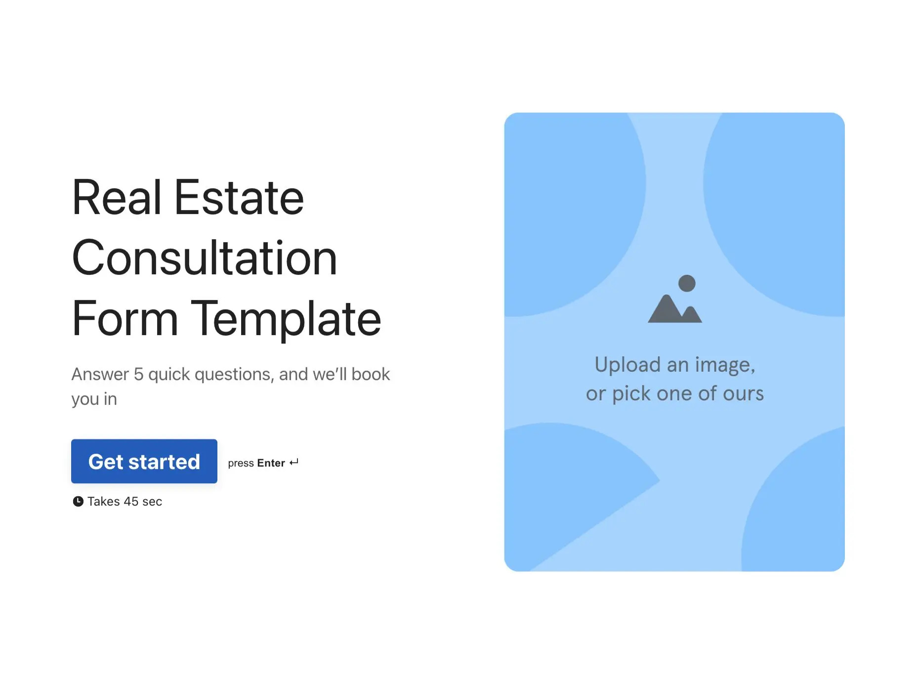 Real estate consultation form template Hero