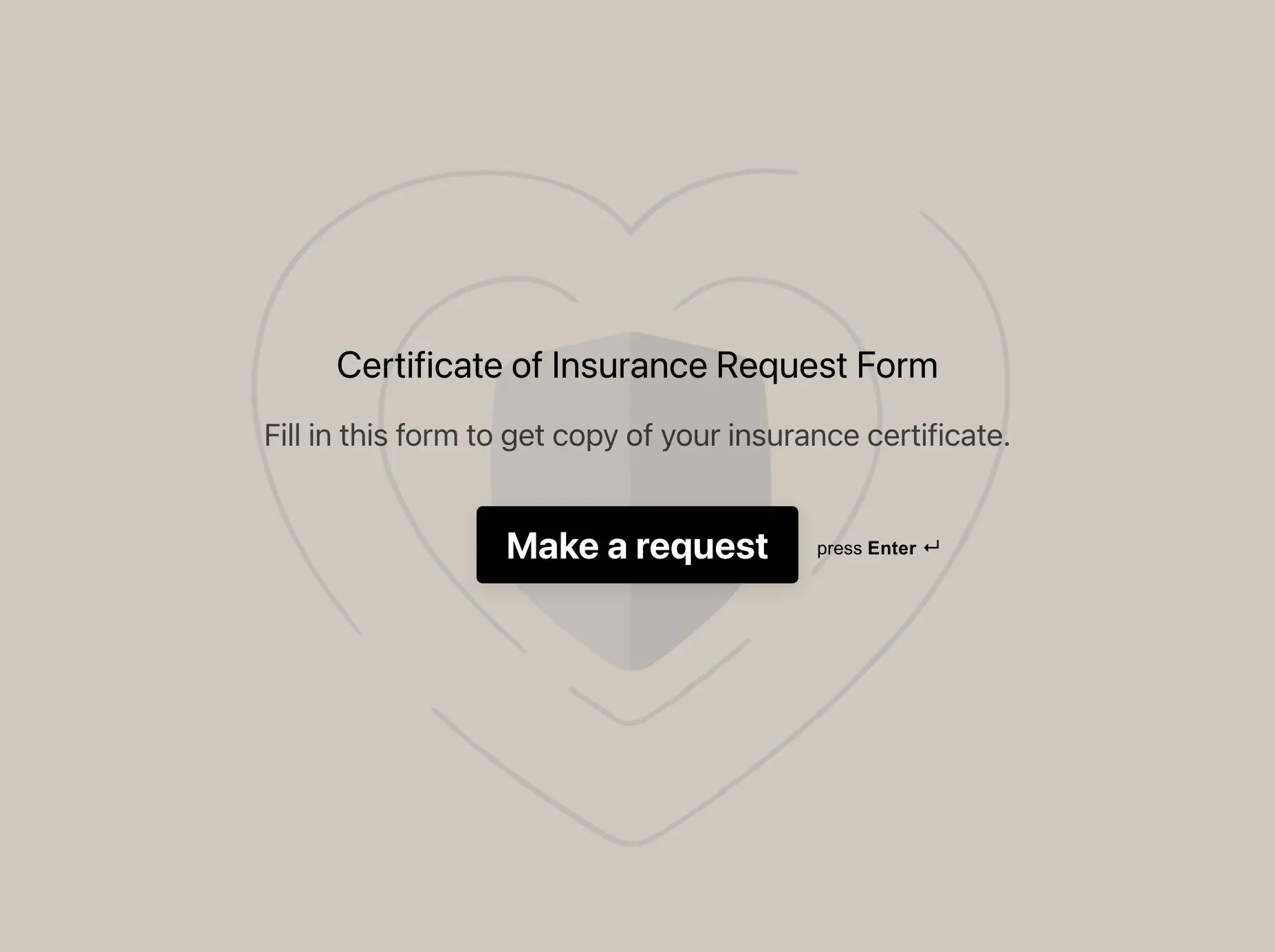 Certificate of Insurance Request Form Template Hero