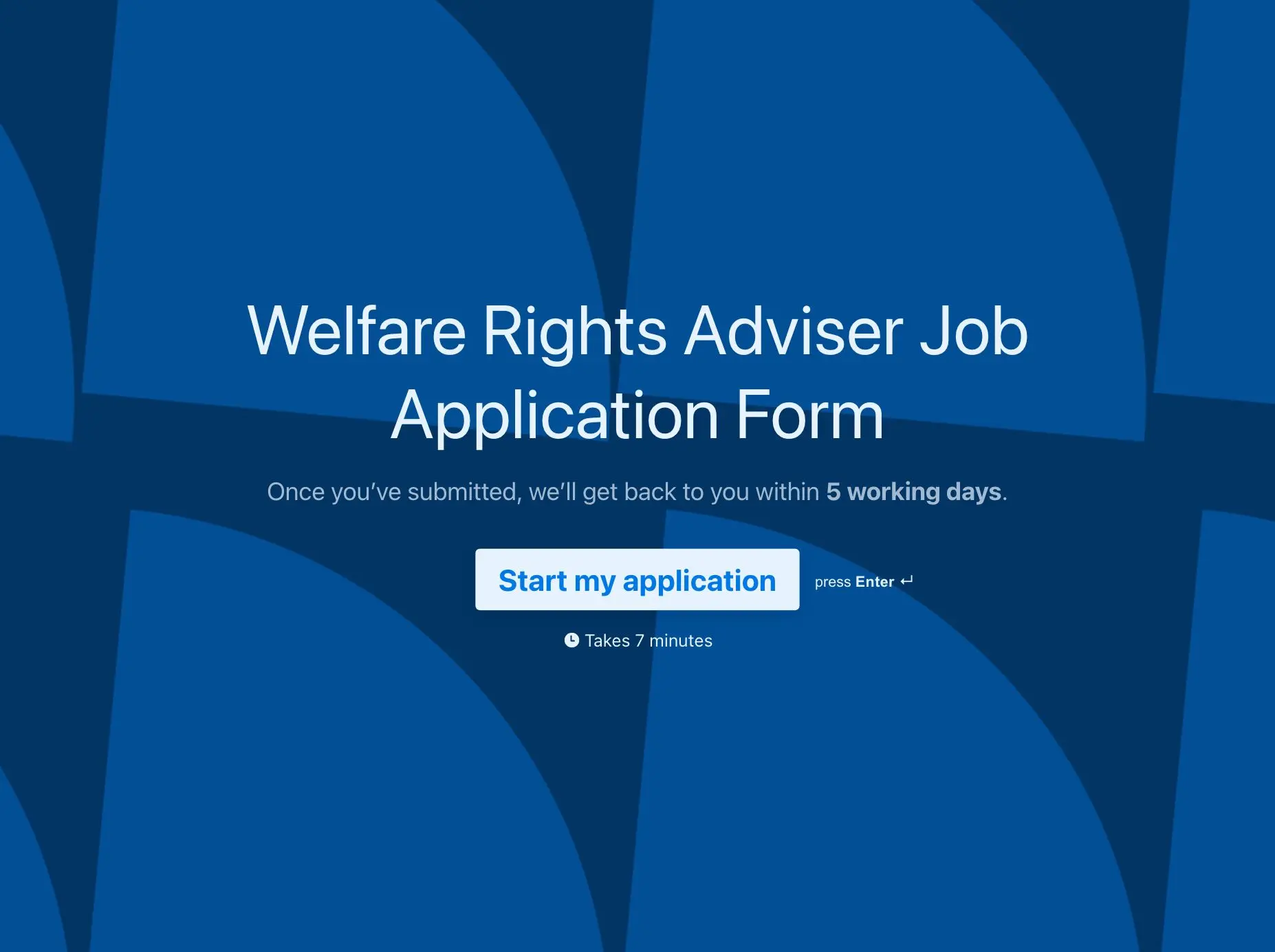 Welfare Rights Adviser Job Application Form Template Hero