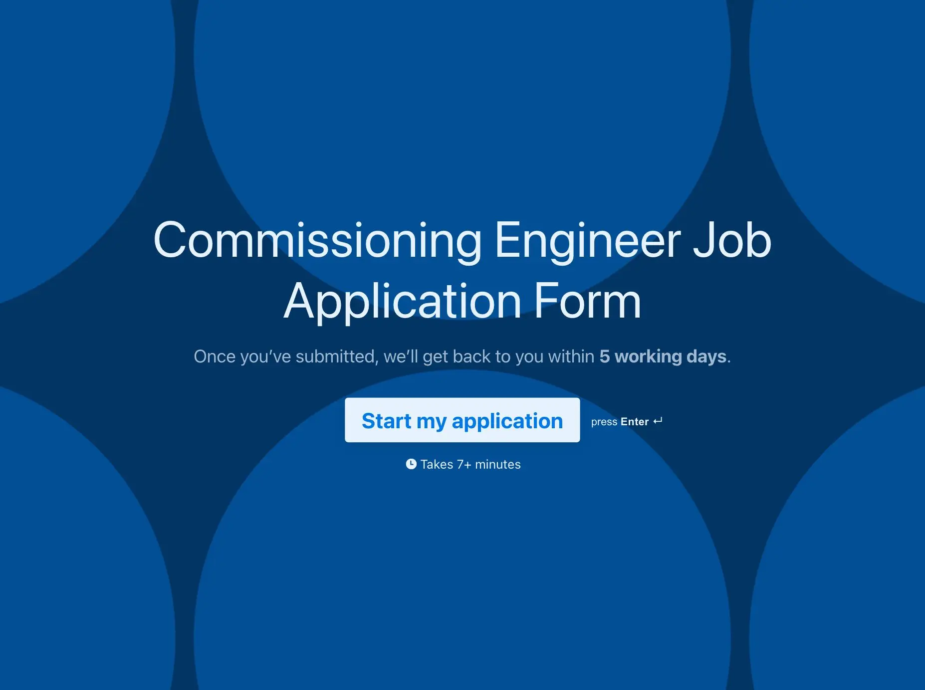 Commissioning Engineer Job Application Form Template Hero