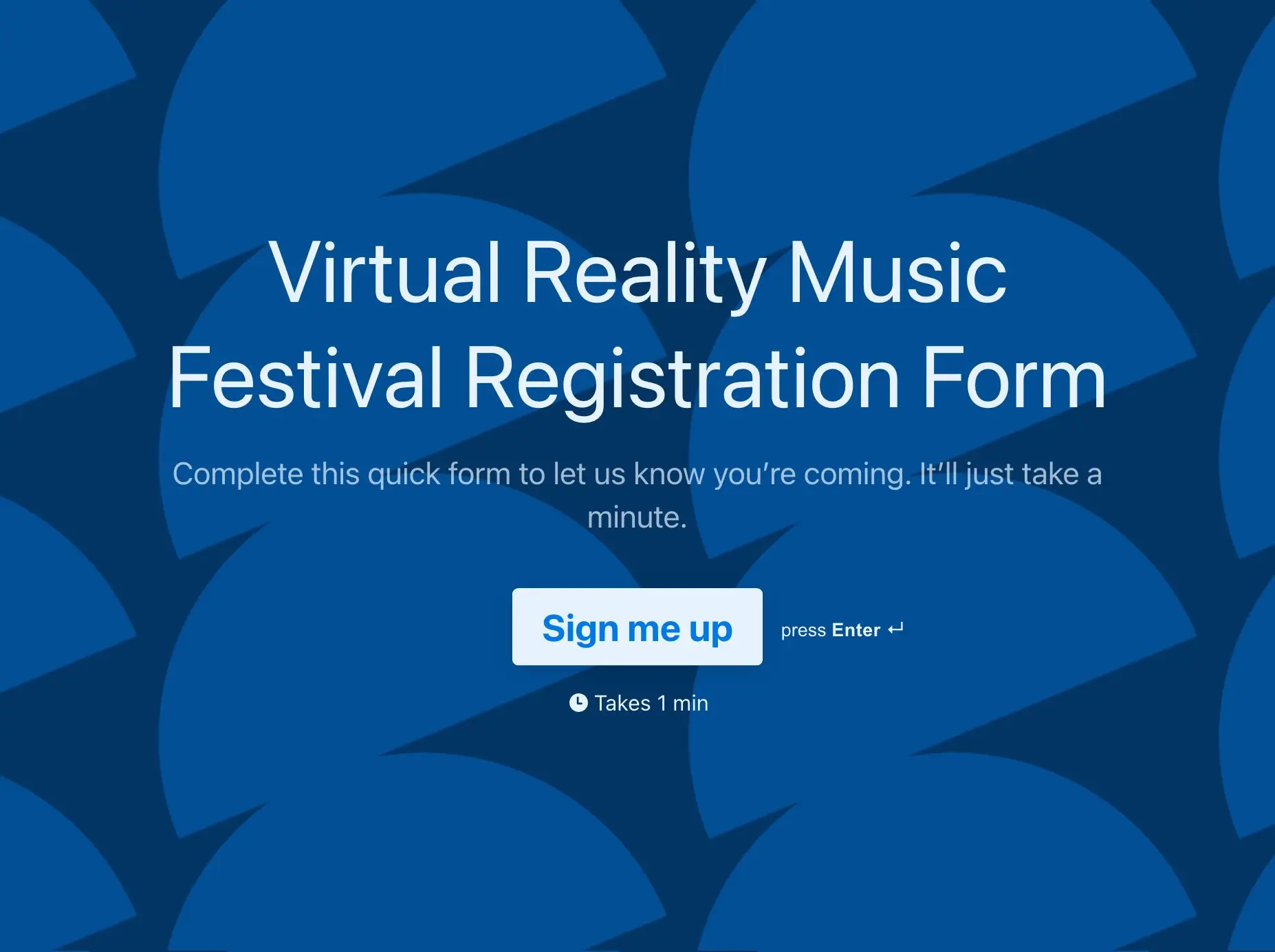 Virtual Reality Music Festival Registration Form Template Hero