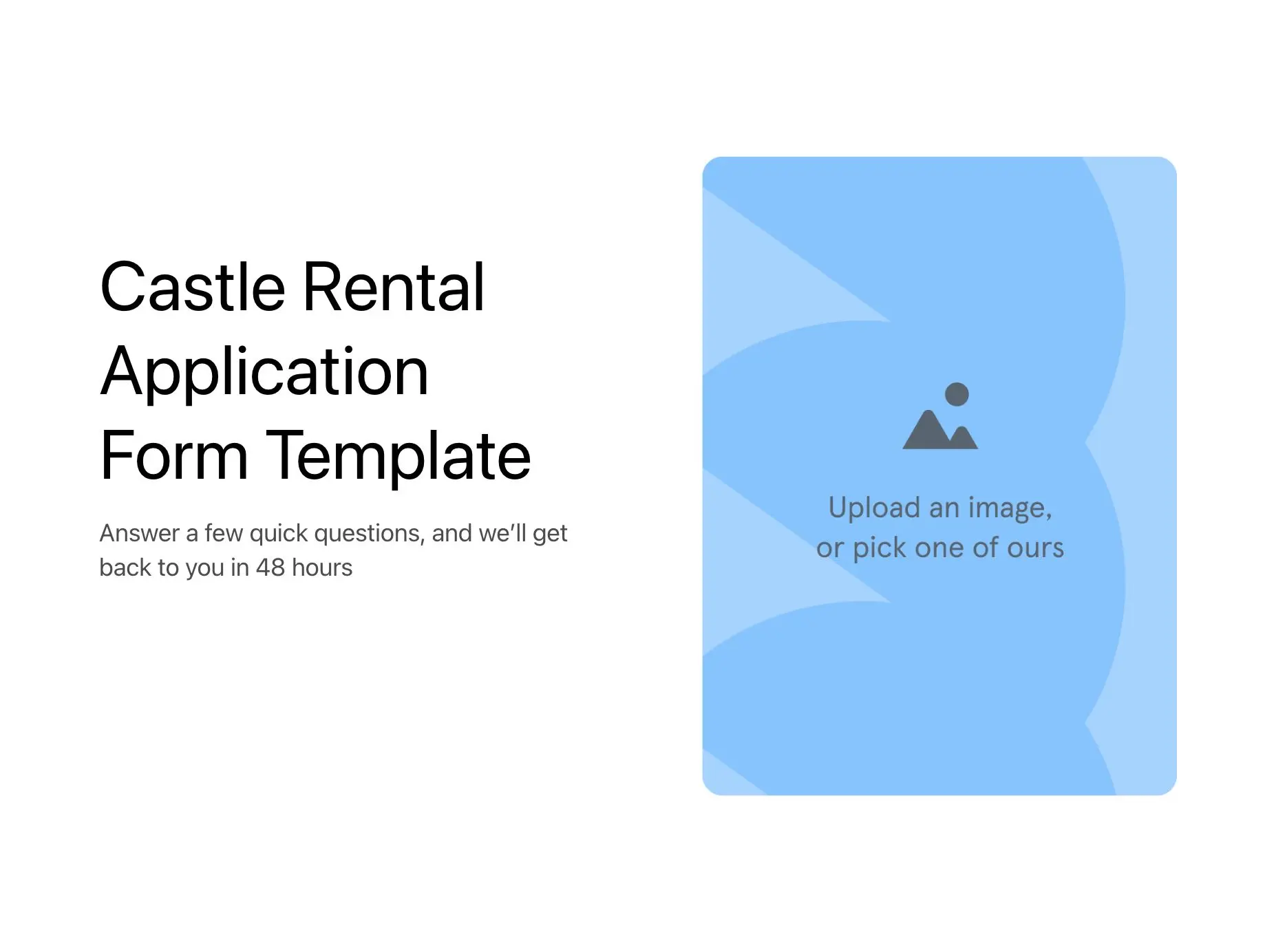 Castle Rental Application Form Template Hero