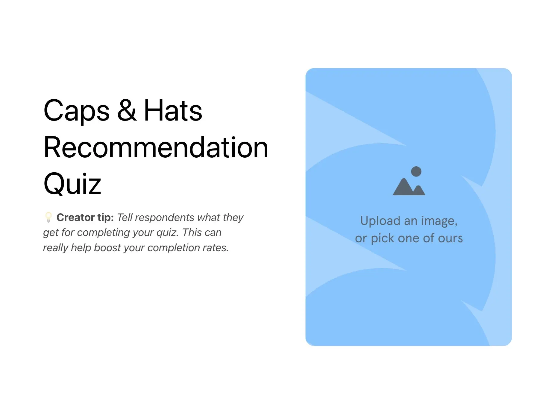 Caps & Hats Recommendation Quiz Template Hero