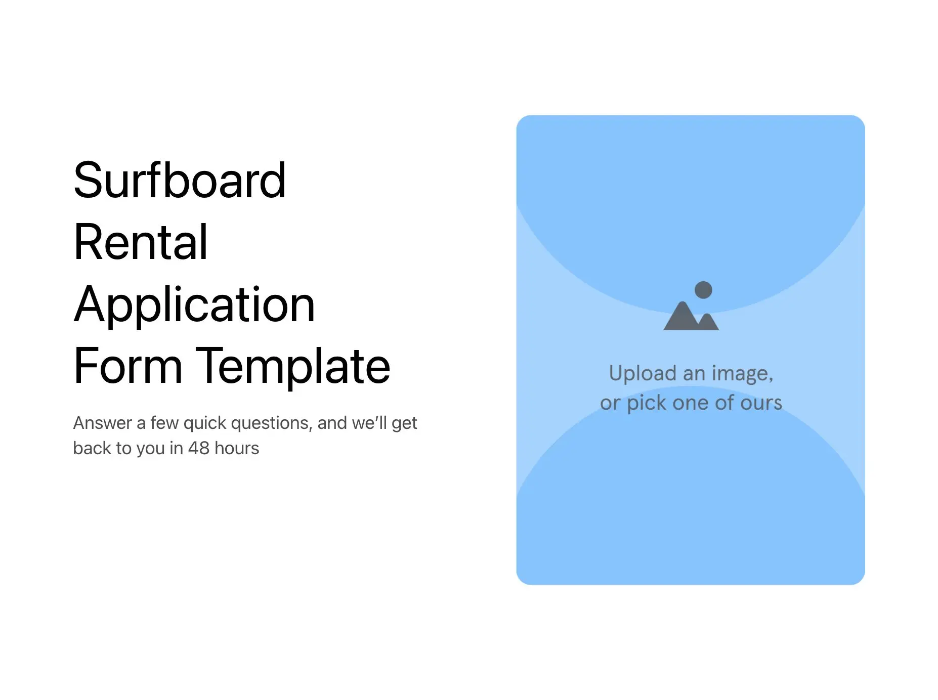 Surfboard Rental Application Form Template Hero