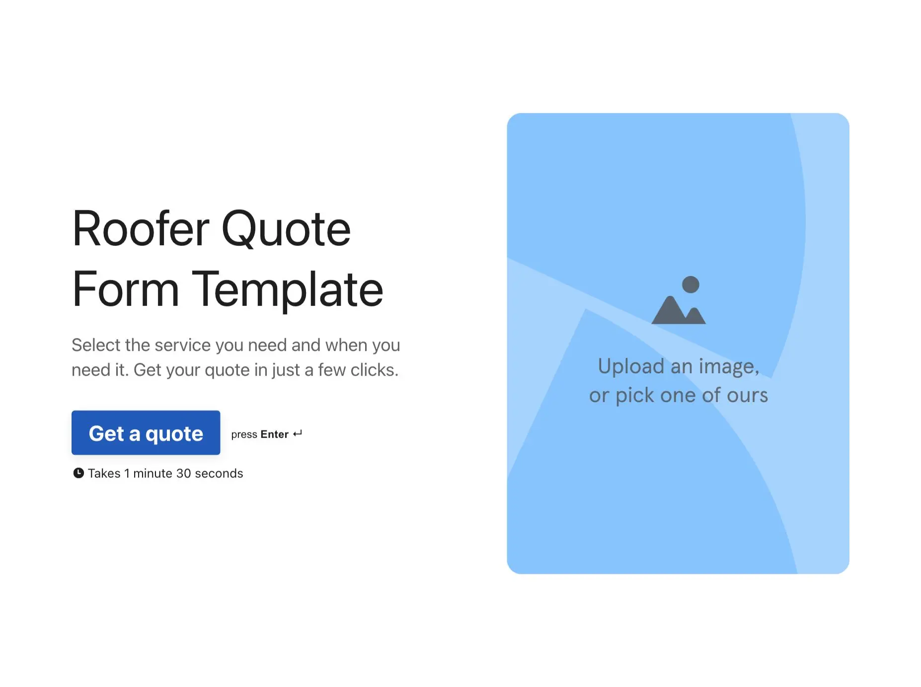 Roofer Quote Form Template Hero