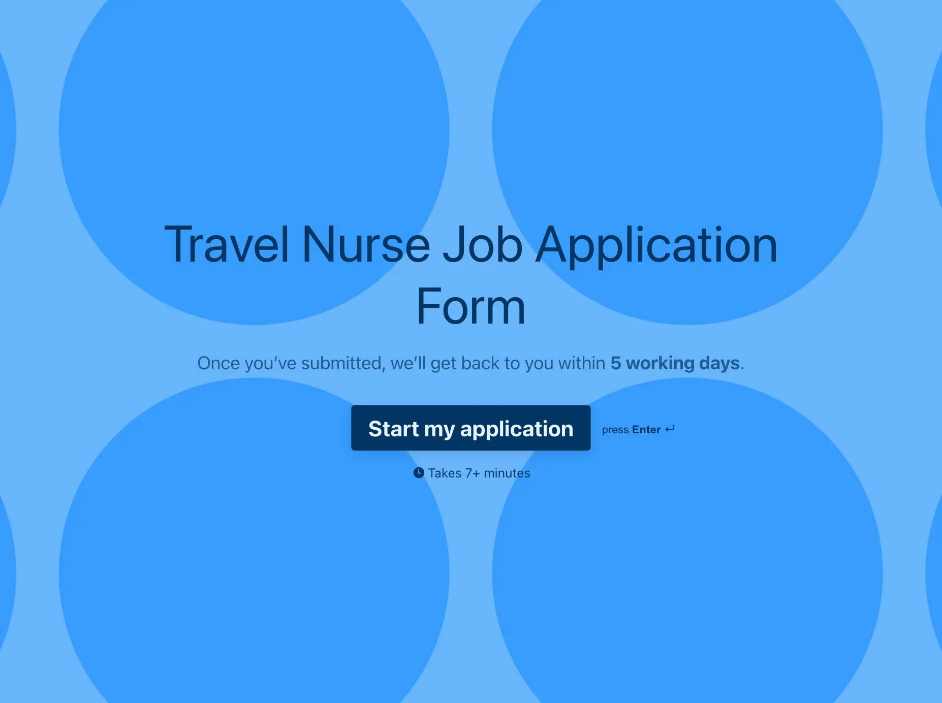 Travel Nurse Job Application Form Template Hero