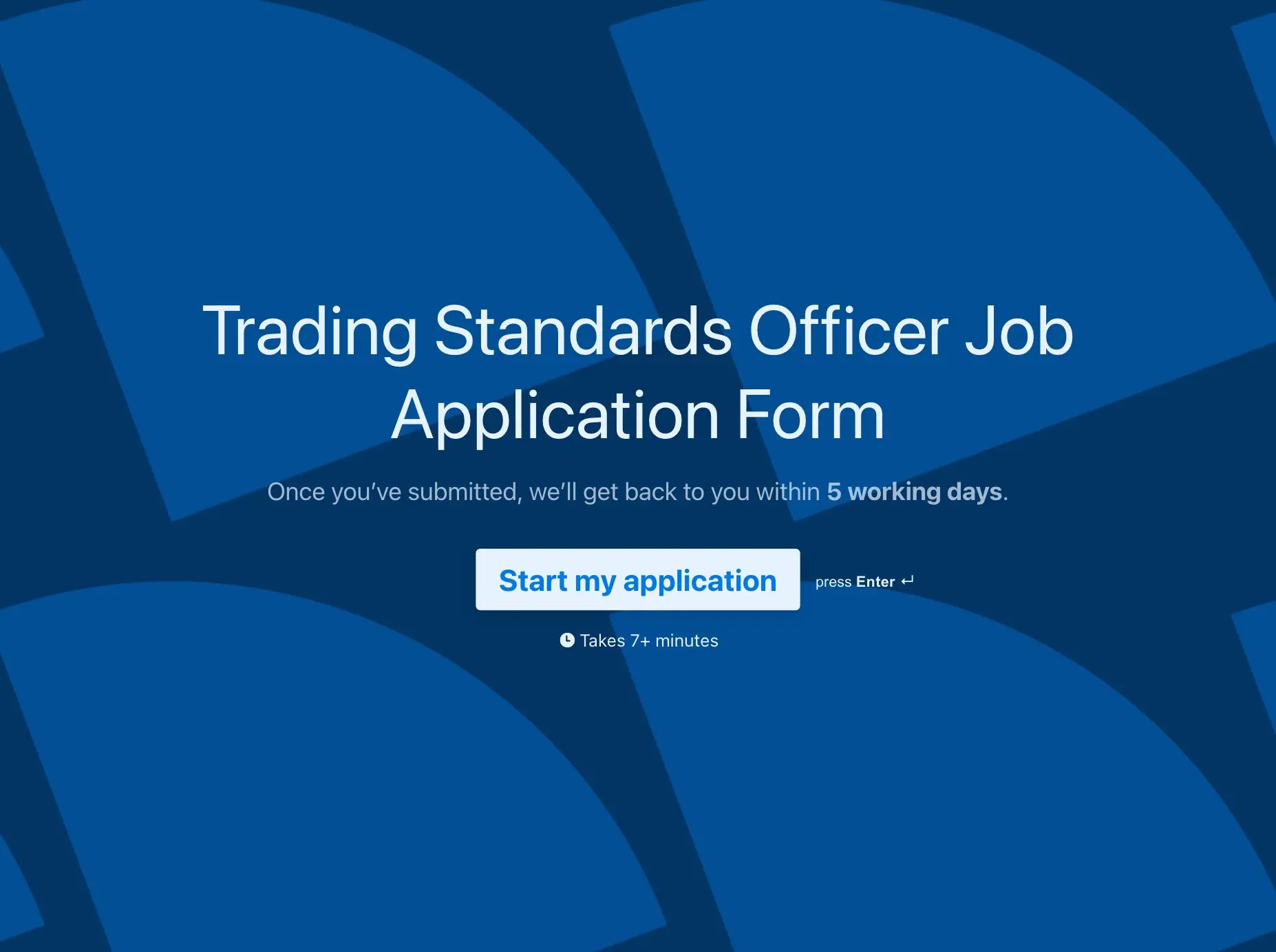 Trading Standards Officer Job Application Form Template Hero