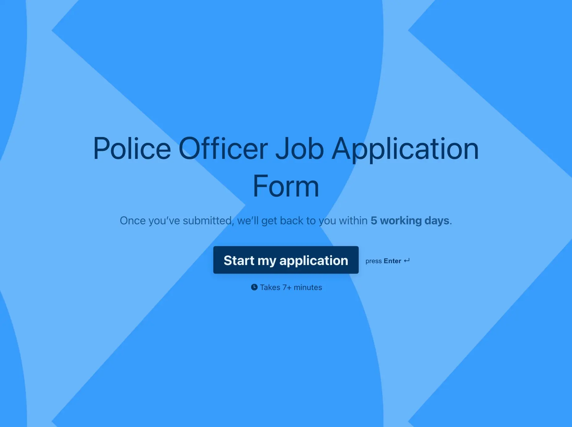 Police Officer Job Application Form Template Hero