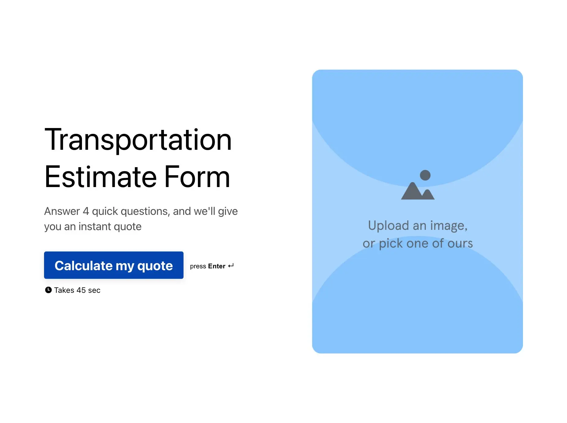 Transportation Estimate Form Template Hero