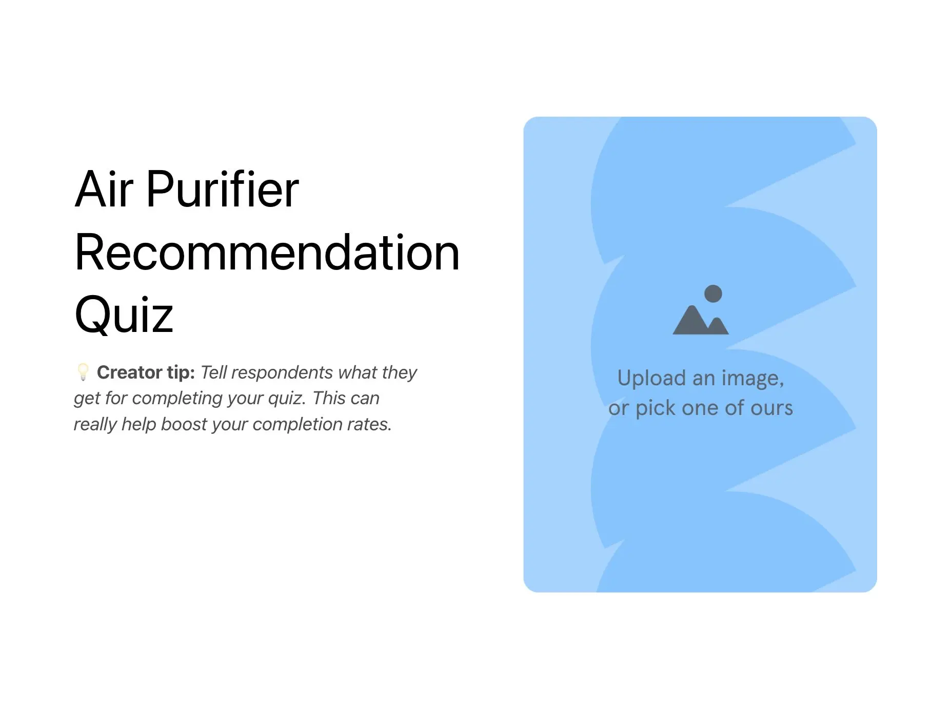 Air Purifier Recommendation Quiz Template Hero