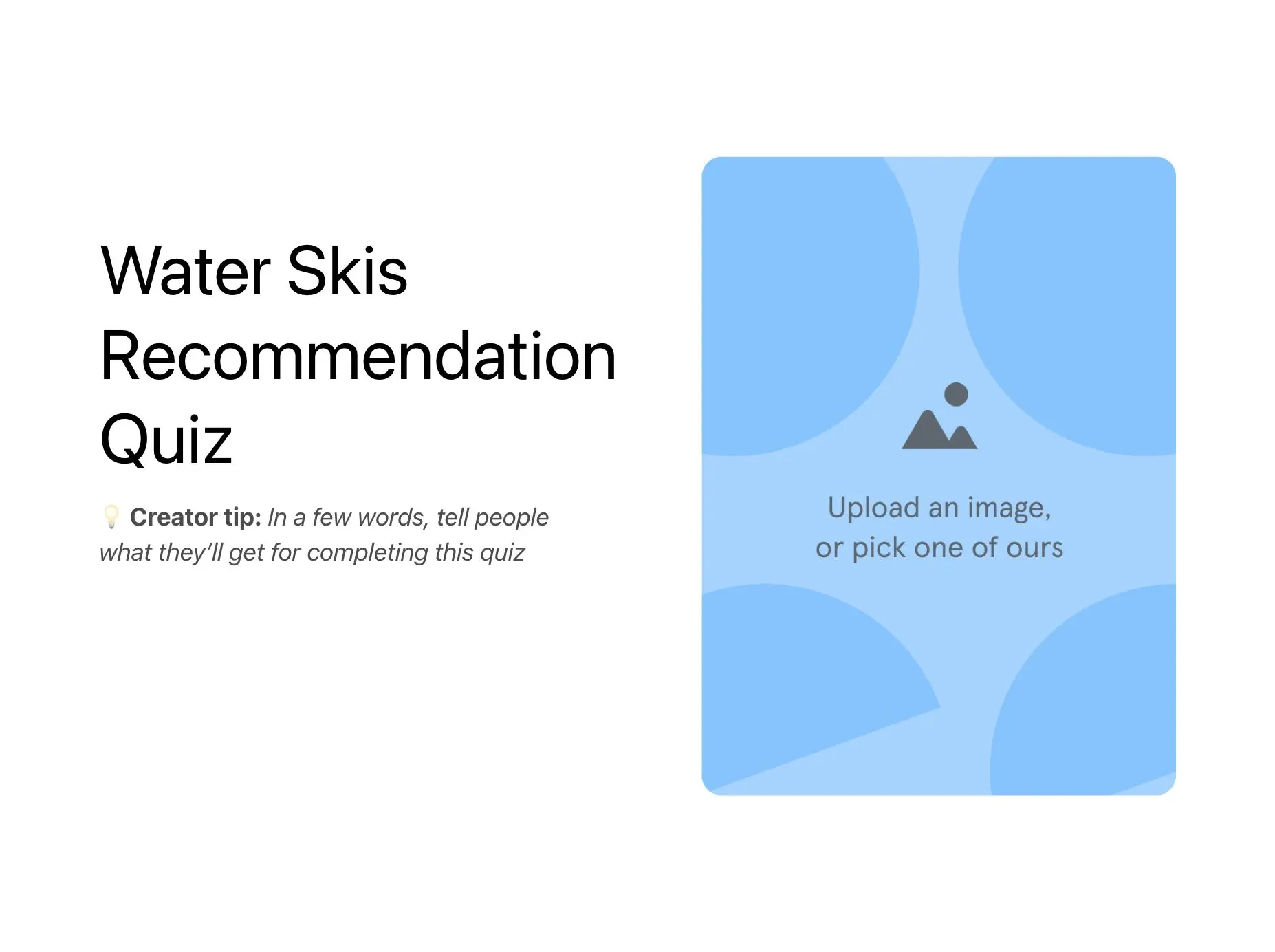 Water Skis Recommendation Quiz Template Hero
