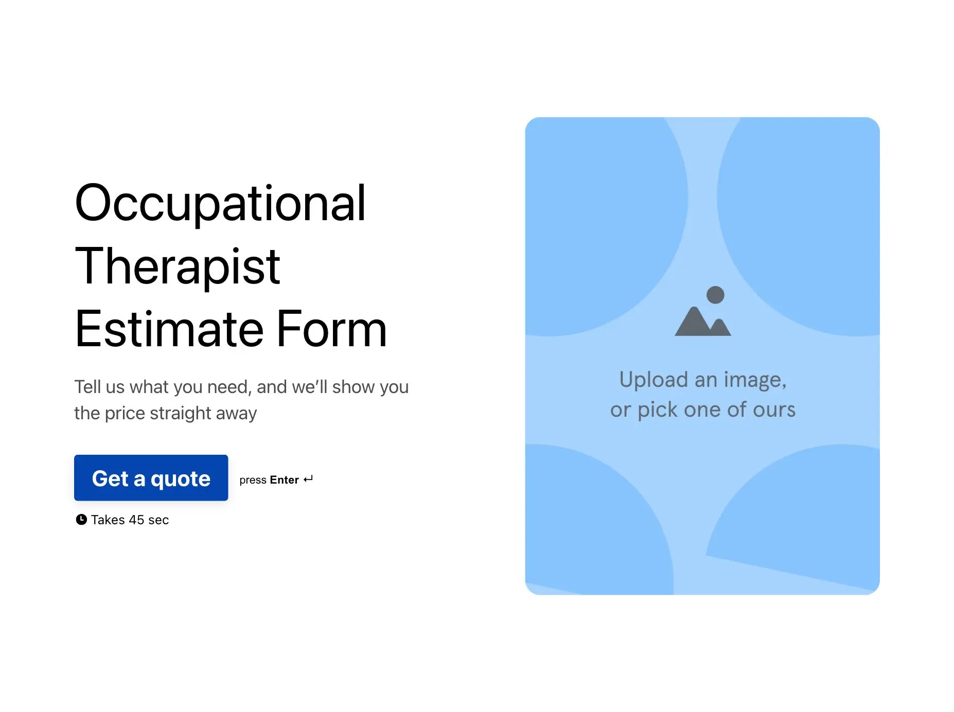 Occupational Therapist Estimate Form Template Hero
