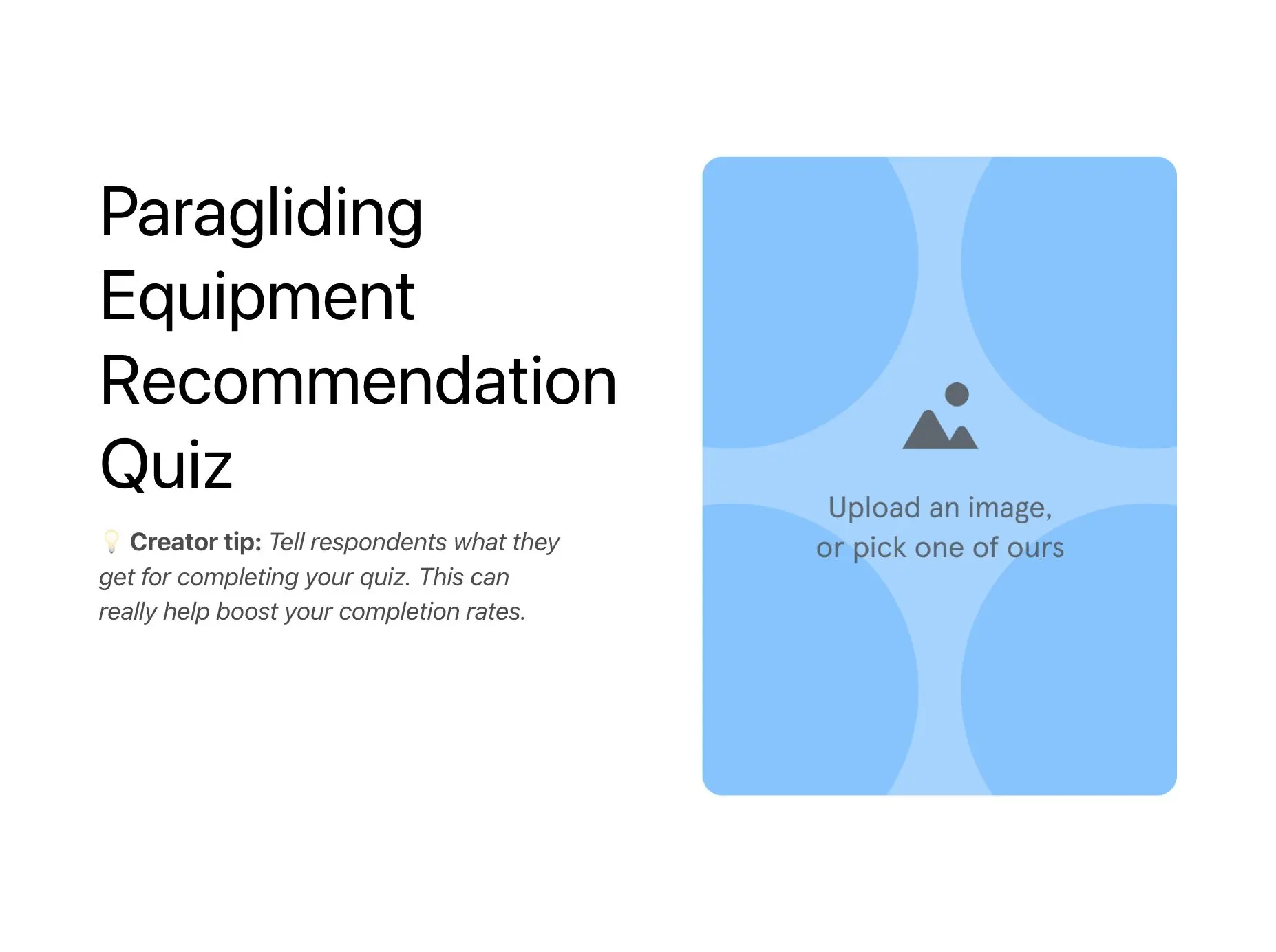 Paragliding Equipment Recommendation Quiz Template Hero