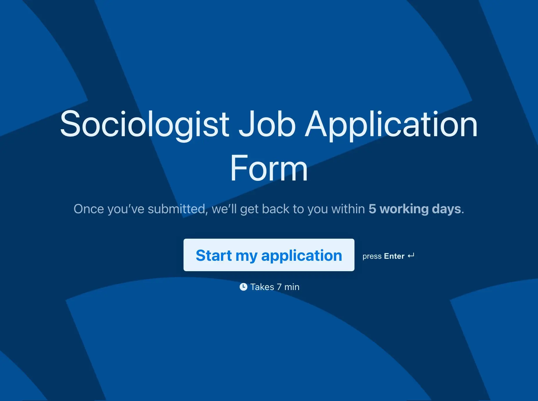 Sociologist Job Application Form Template Hero