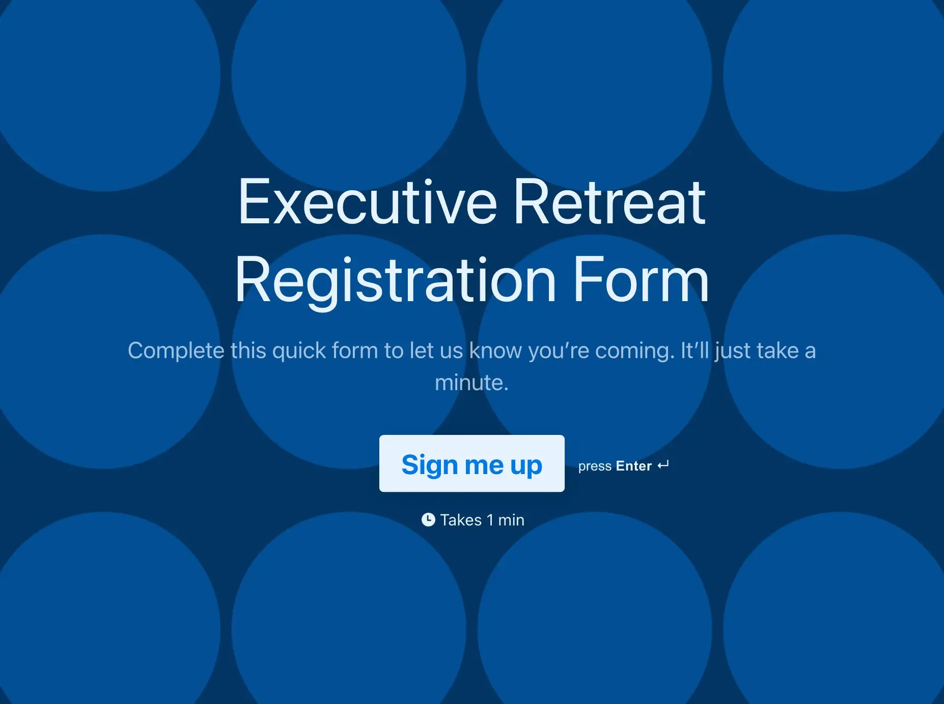 Executive Retreat Registration Form Template Hero