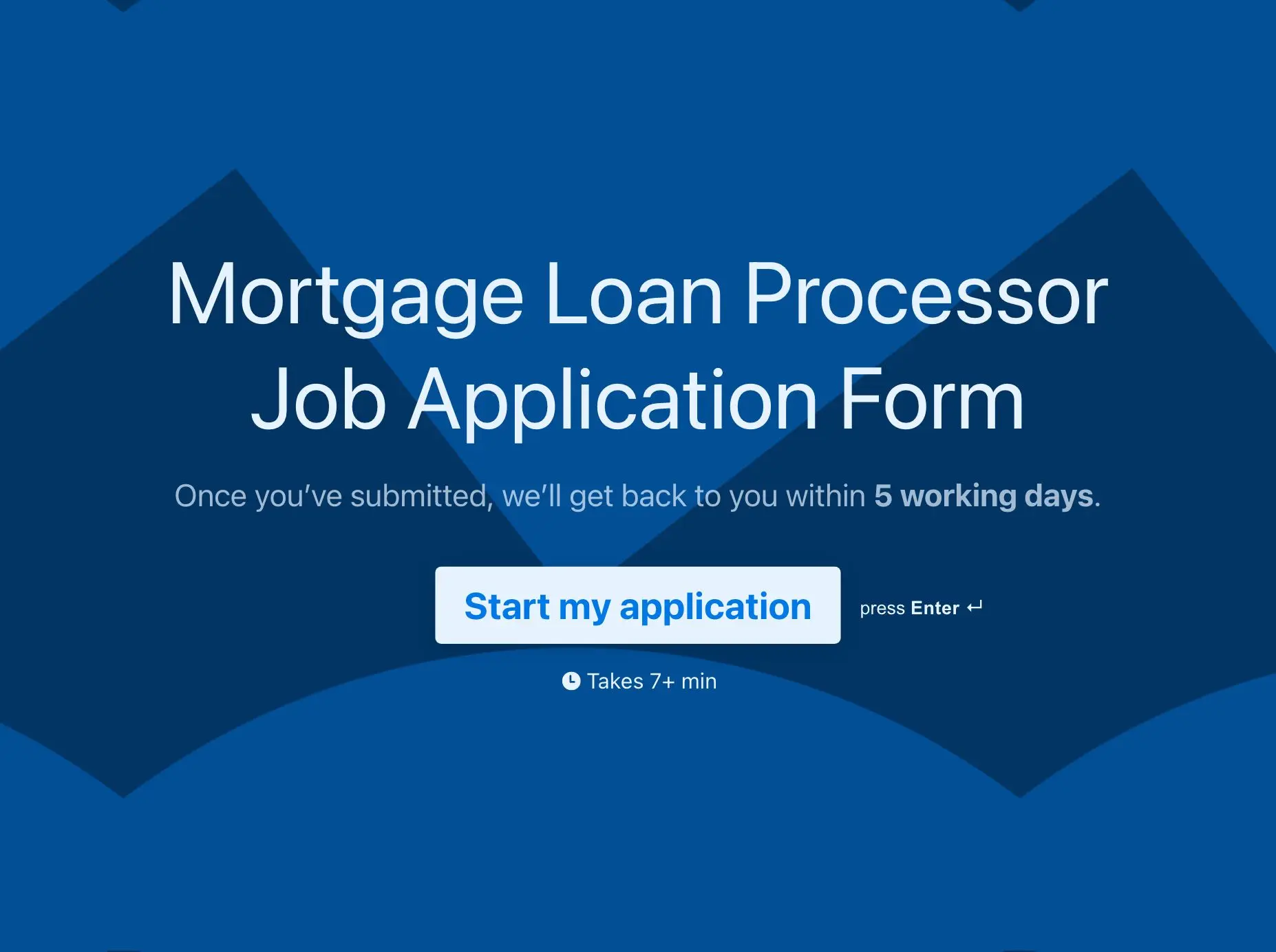 Mortgage Loan Processor Job Application Form Template Hero