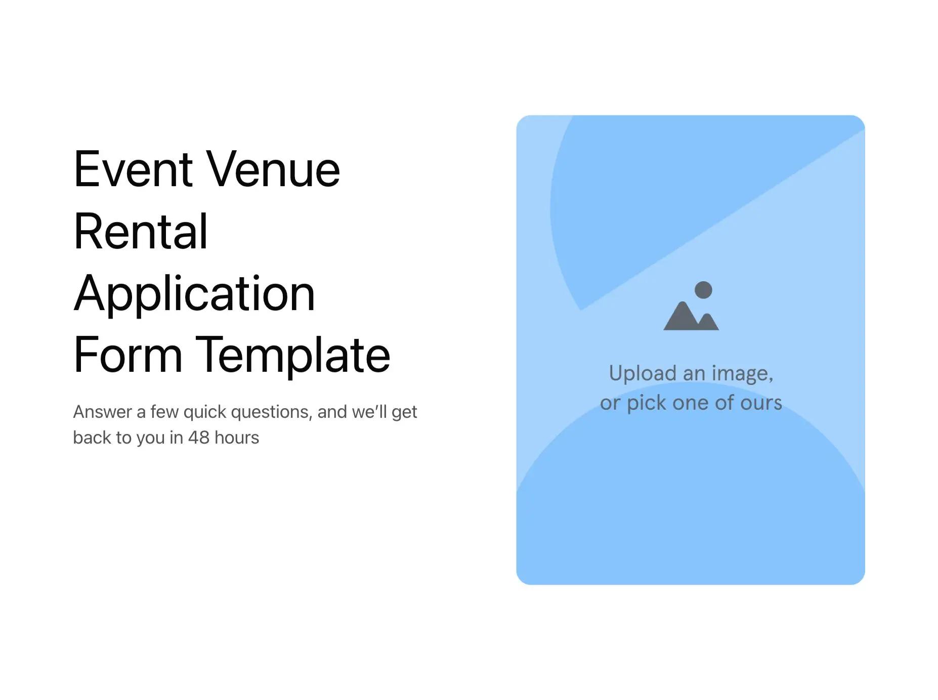 Event Venue Rental Application Form Template Hero