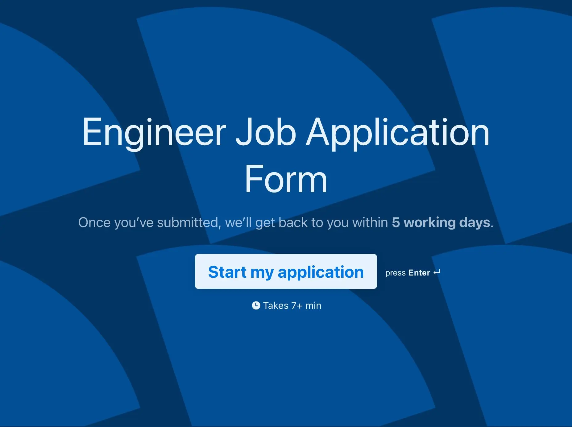 Engineer Job Application Form Template Hero