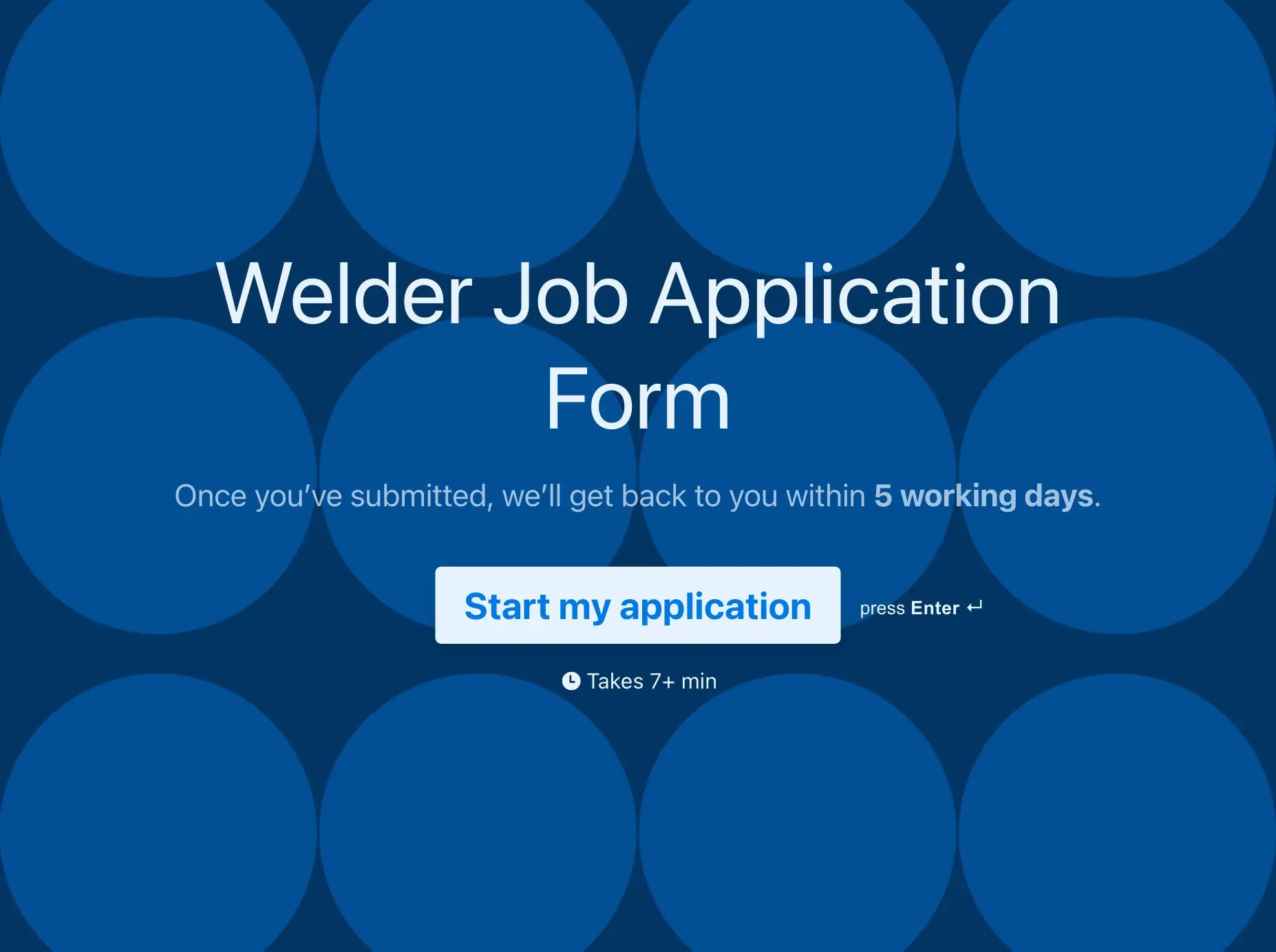 Welder Job Application Form Template Hero