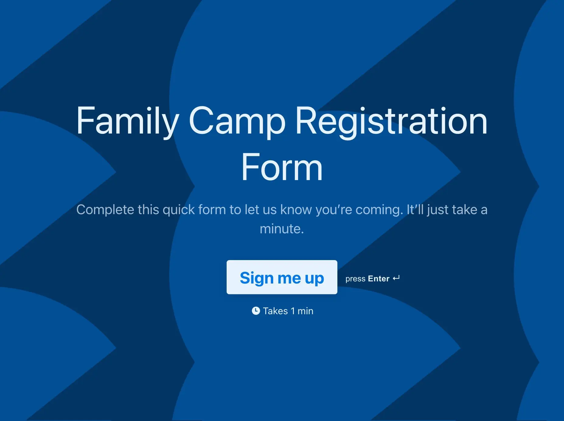 Family camp registration form template Hero