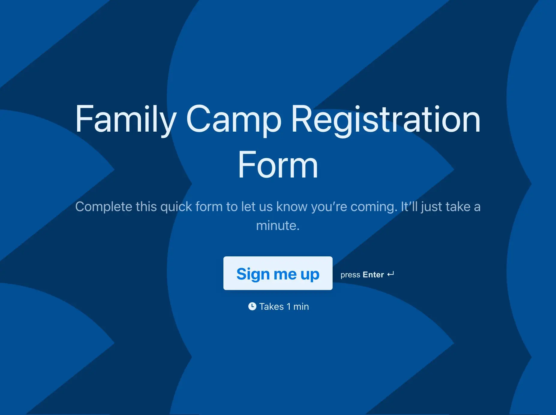 Family Camp Registration Form Template Hero