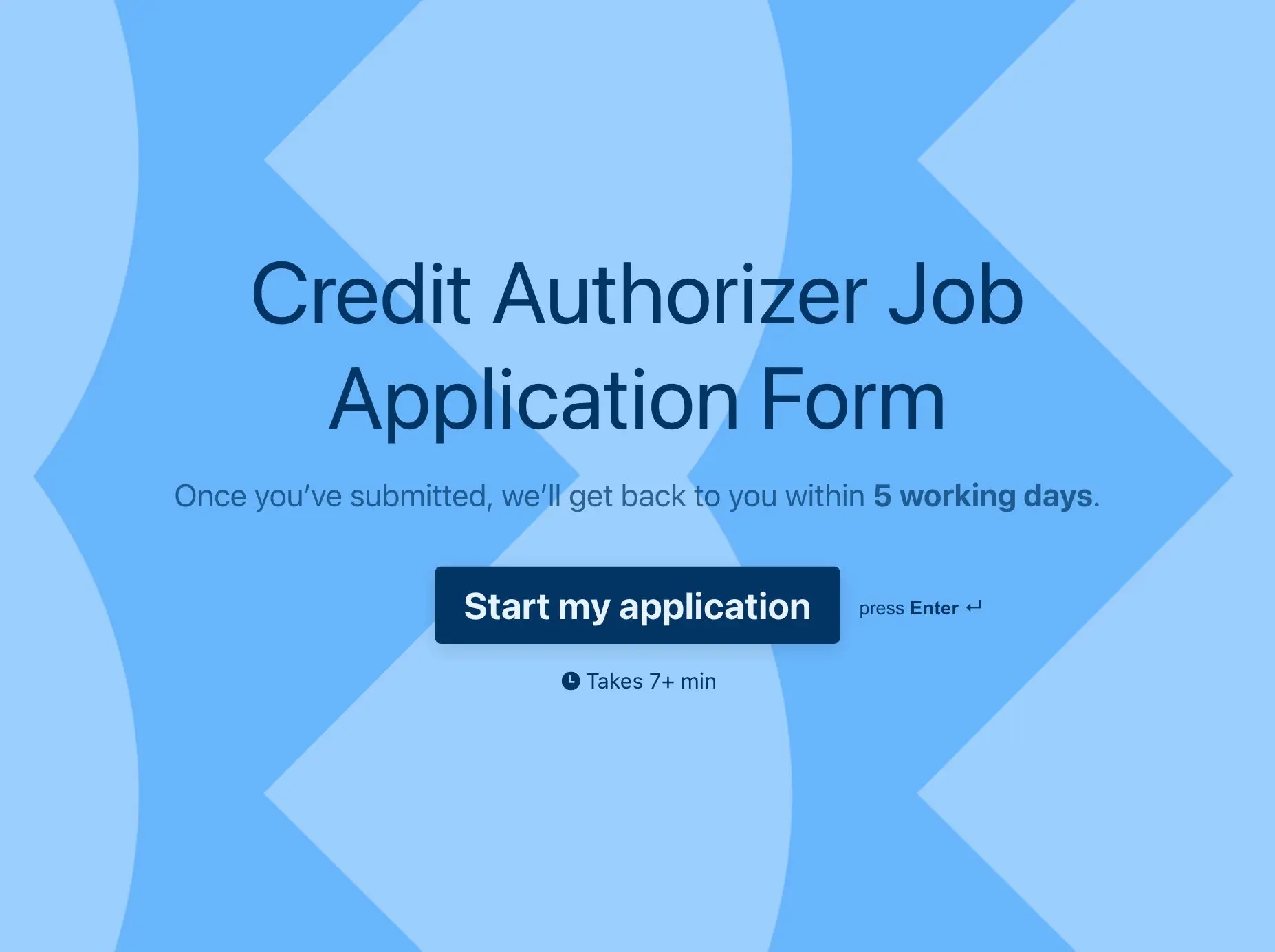 Credit Authorizer Job Application Form Template Hero