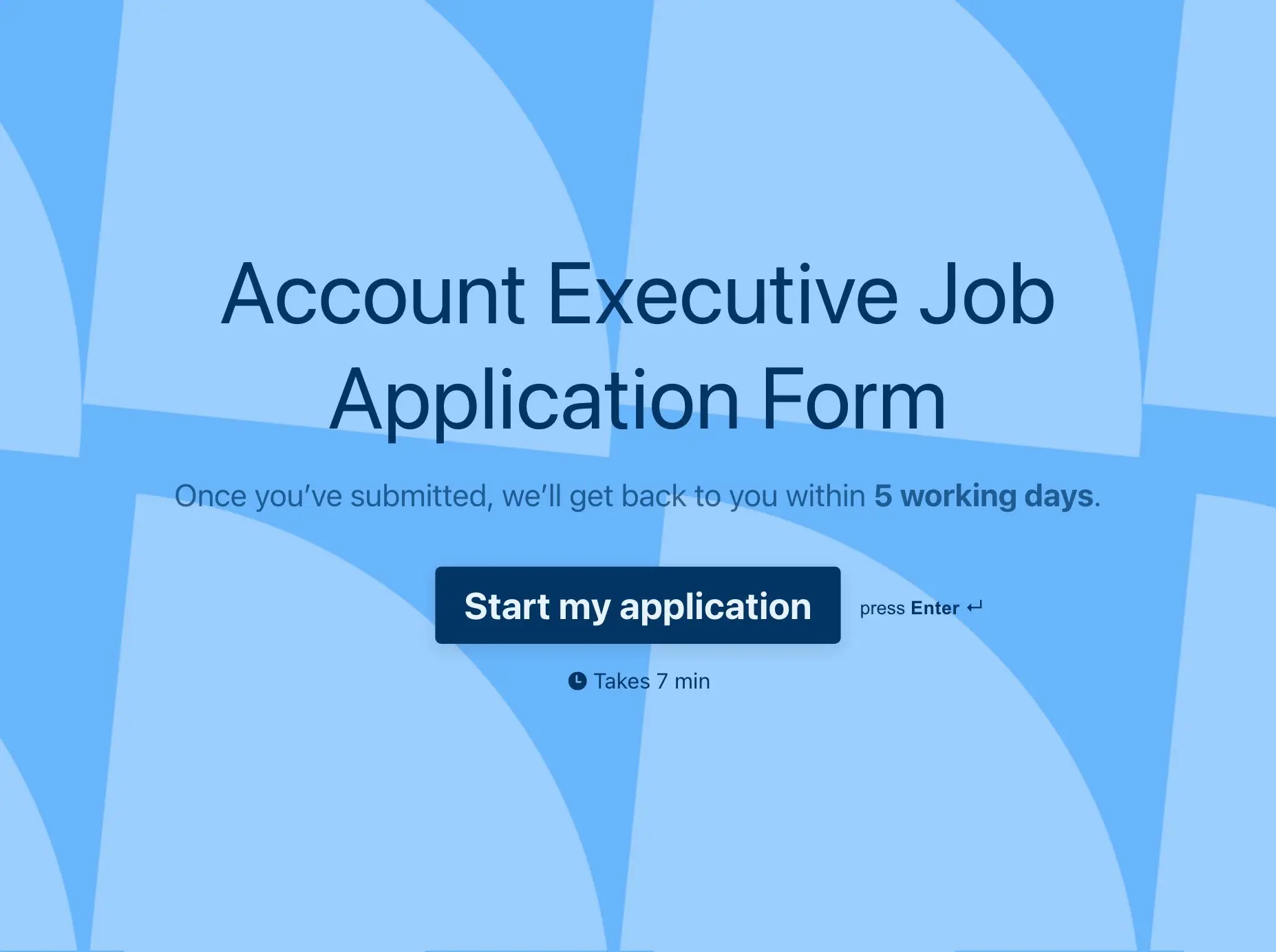 Account Executive Job Application Form Template Hero