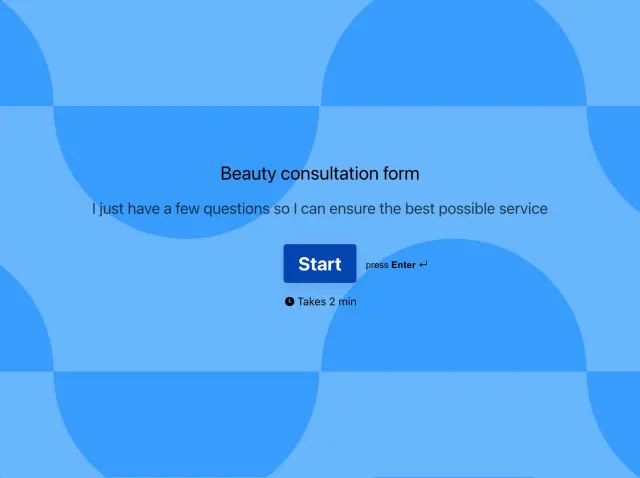 Beauty consultation form template Hero