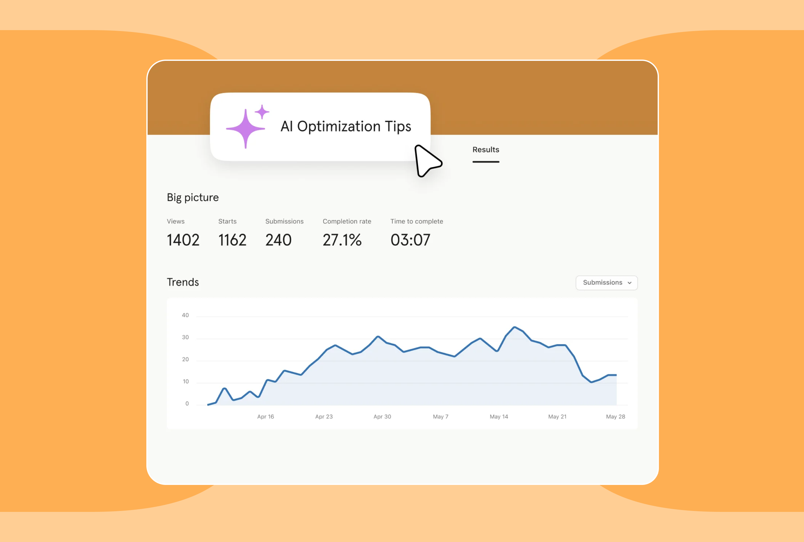 Image shows Typeform's AI optimization tool.