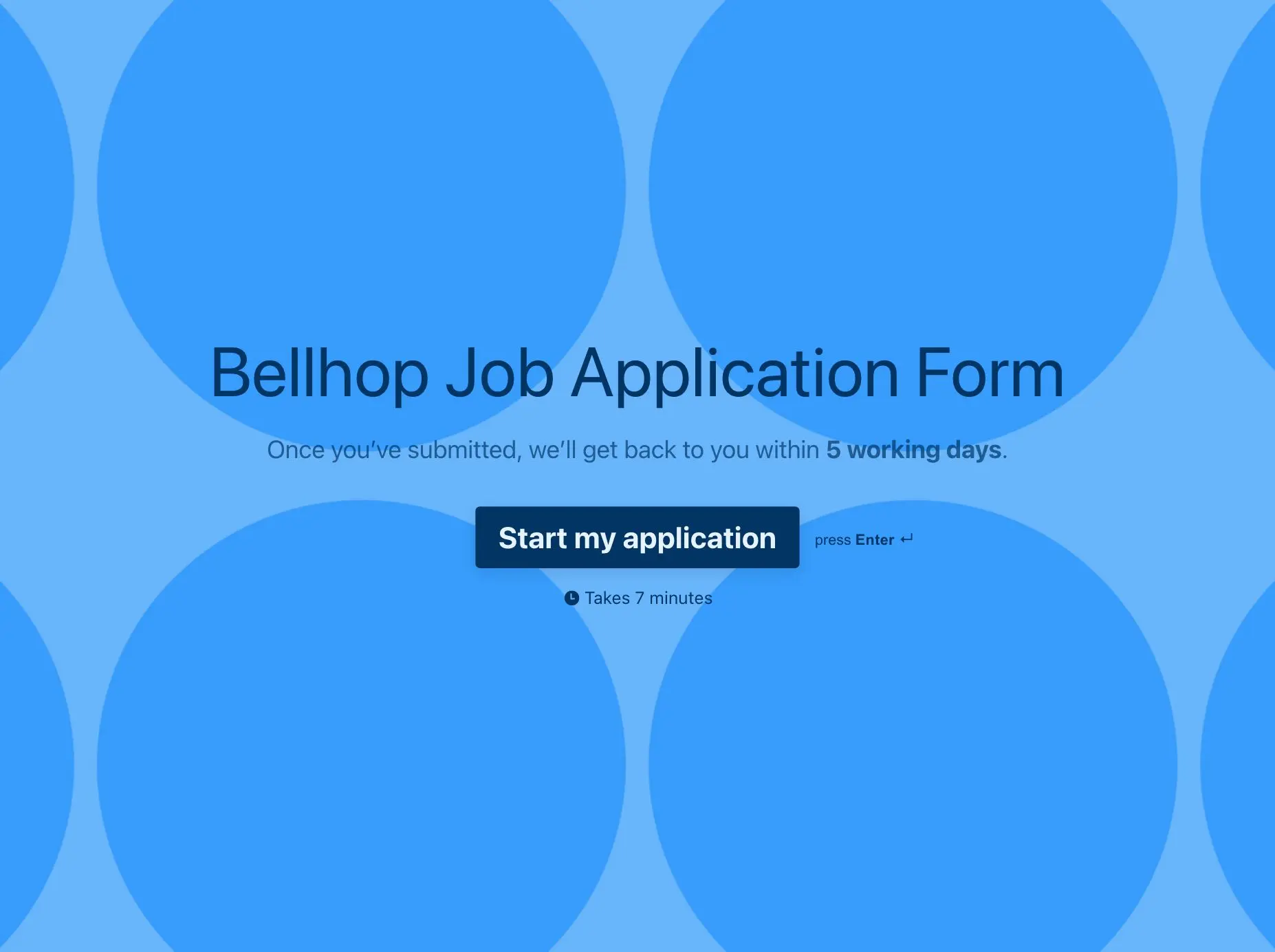Bellhop Job Application Form Template Hero