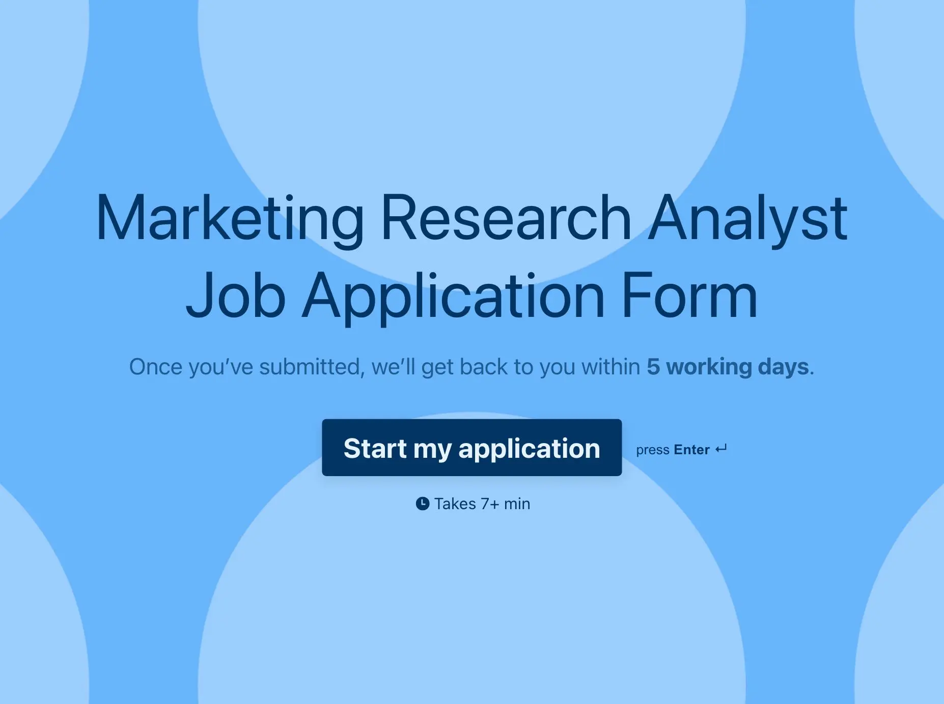 Marketing Research Analyst Job Application Form Template Hero