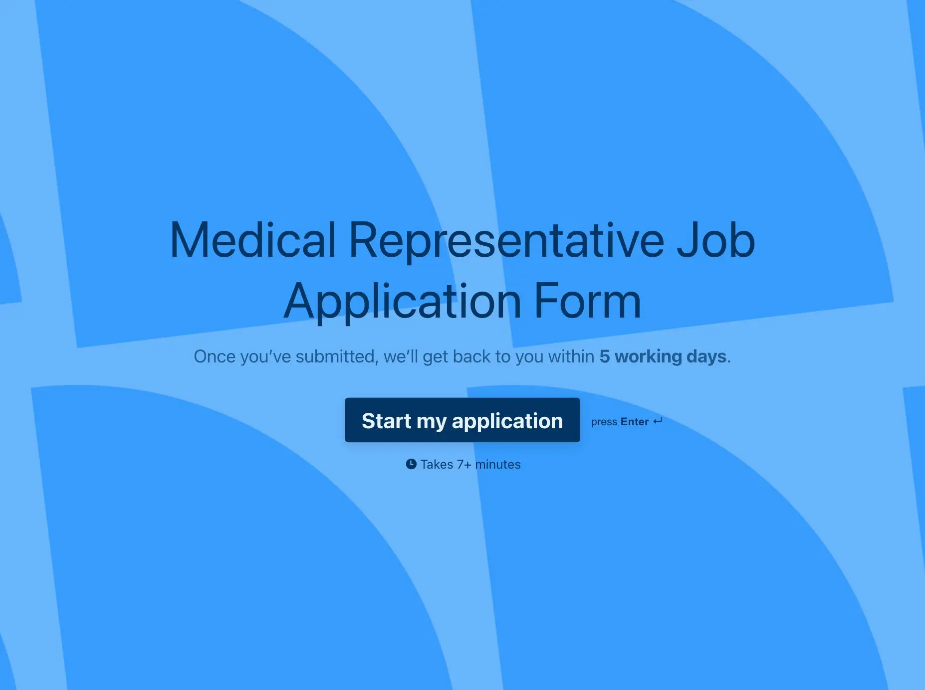 Medical Representative Job Application Form Template Hero
