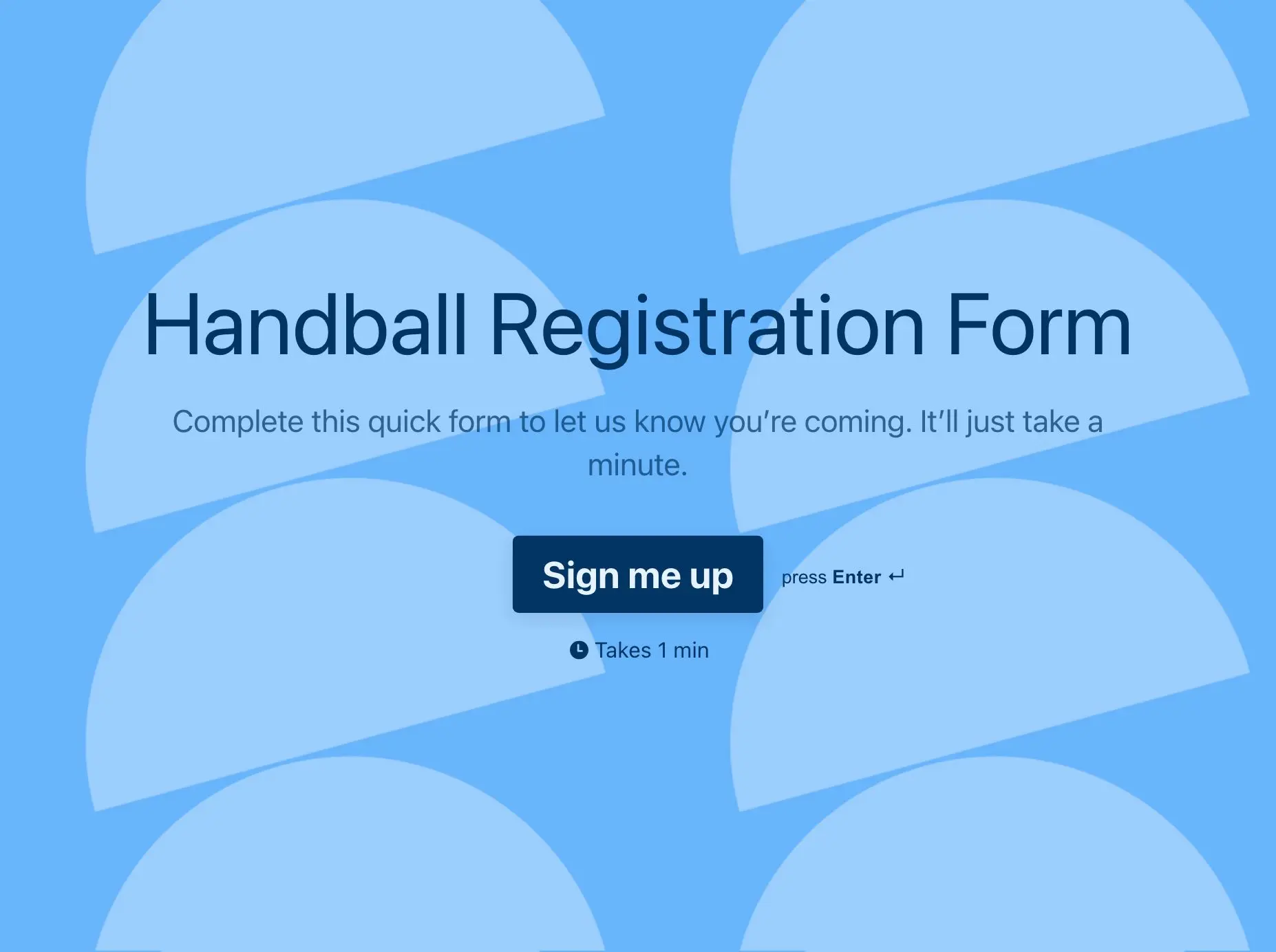 Handball Registration Form Template Hero