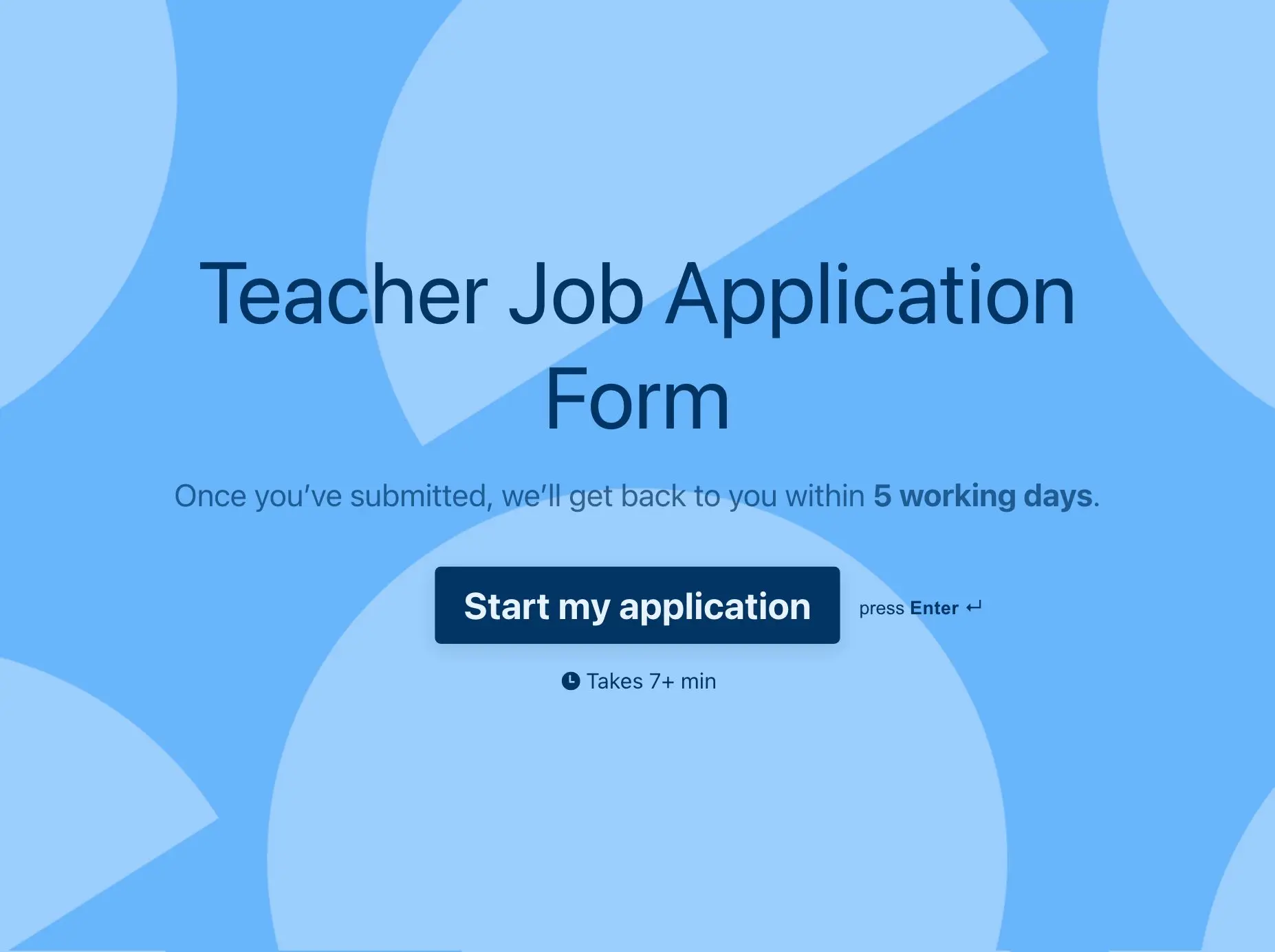 Teacher Job Application Form Template Hero