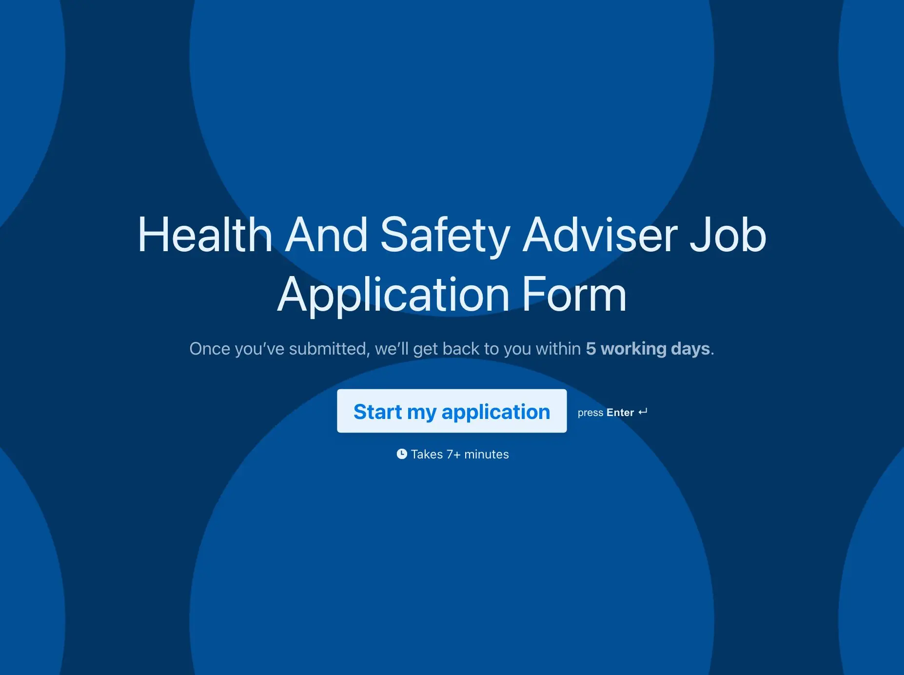 Health And Safety Adviser Job Application Form Template Hero