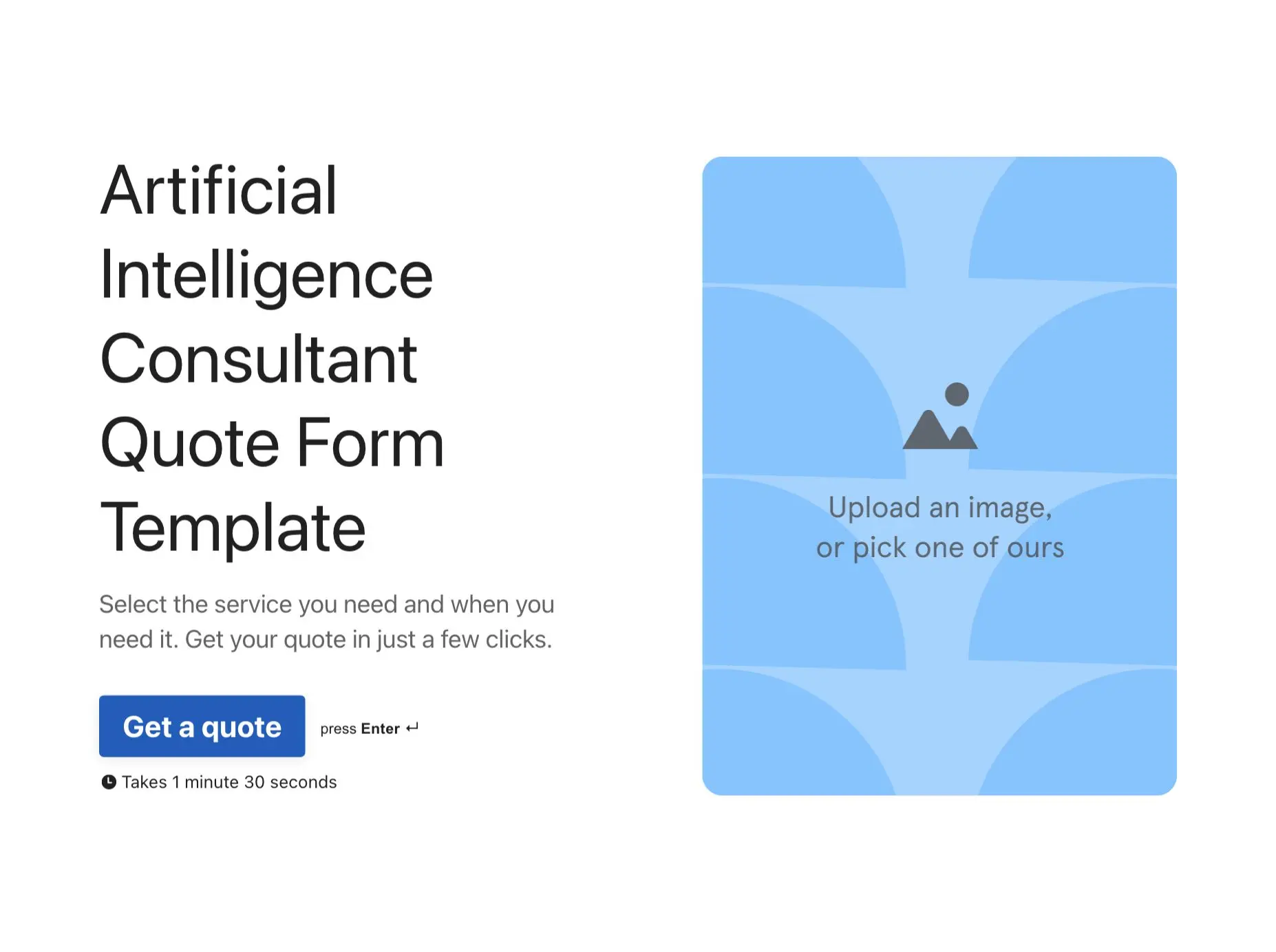 Artificial Intelligence Consultant Quote Form Template Hero