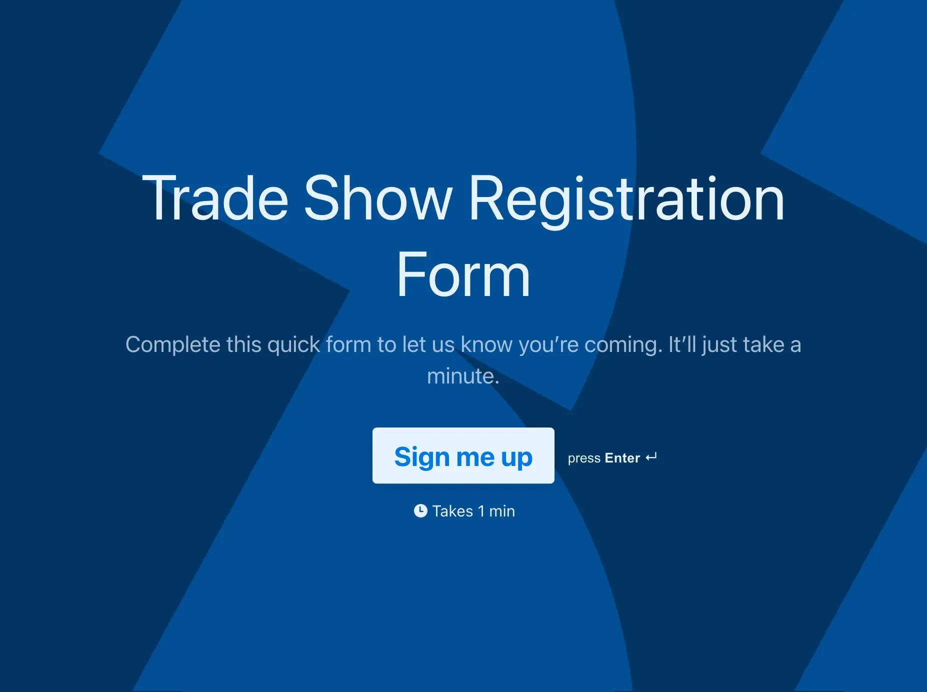 Trade Show Registration Form Template Hero
