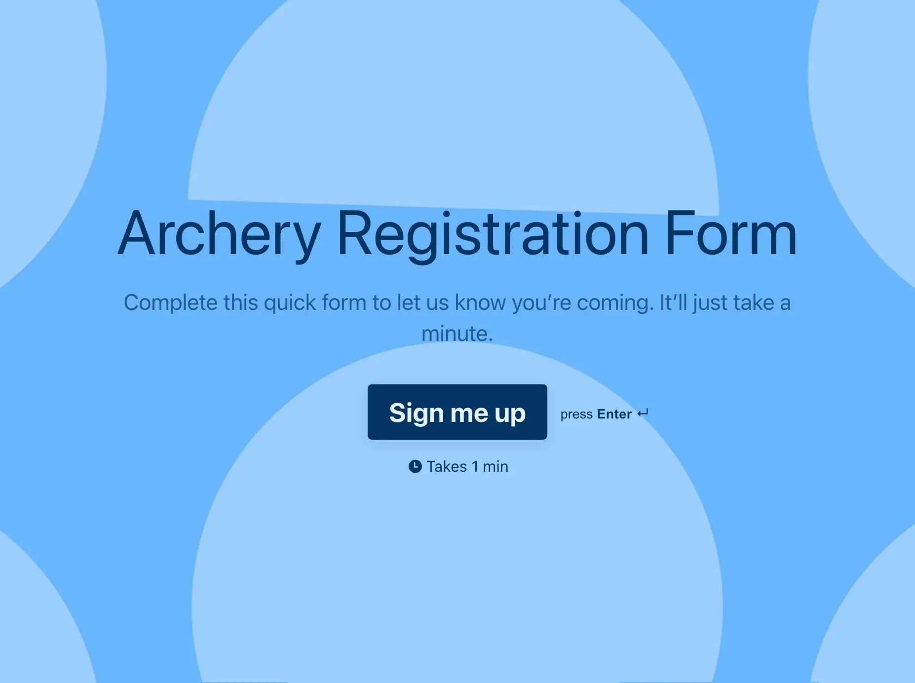 Archery Registration Form Template Hero