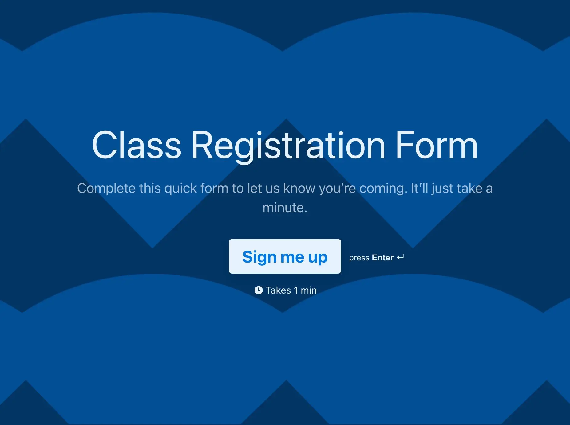Class Registration Form Template Hero